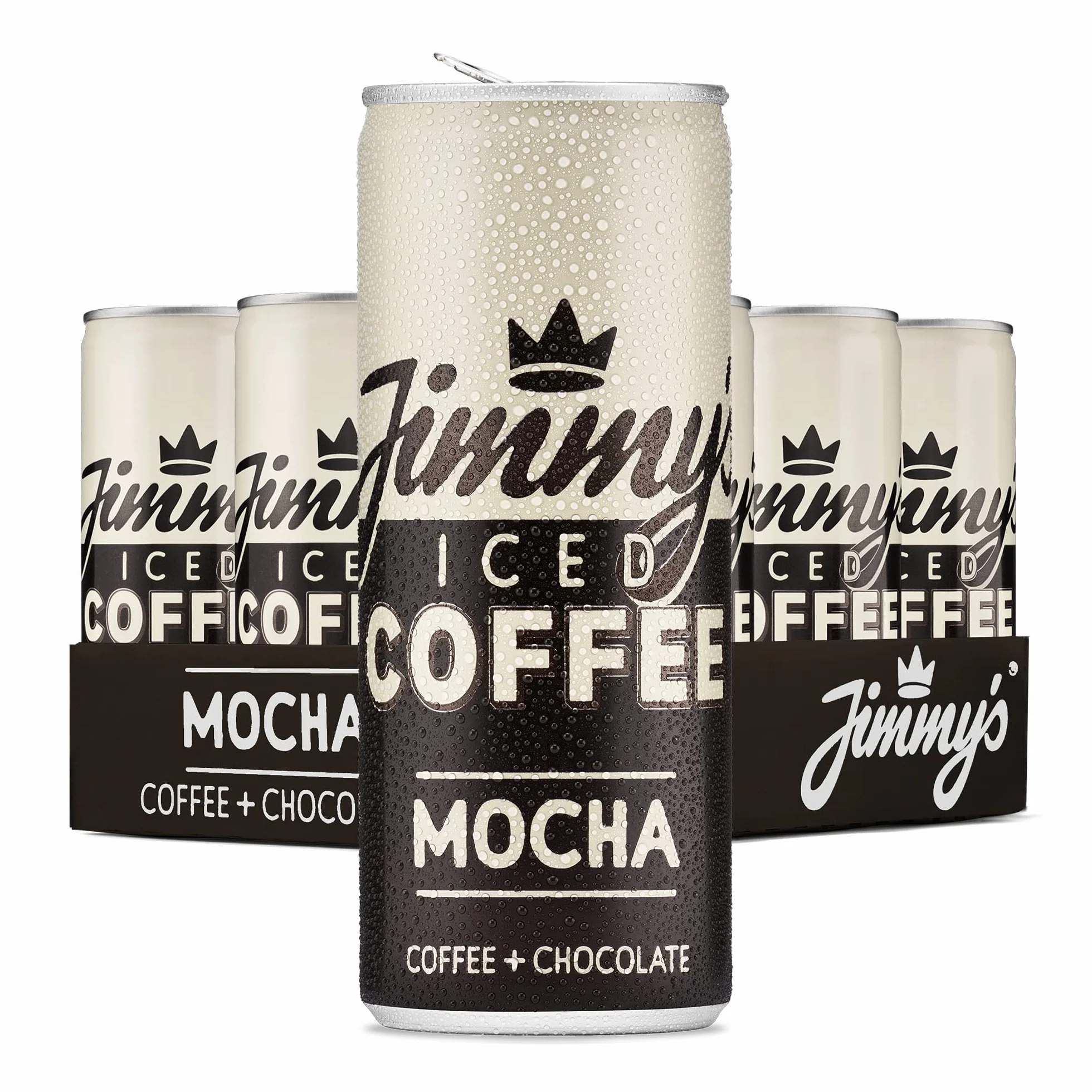 Jimmy's Iced Coffee | Caffè ghiacciato | Caffè al cioccolato | Confezione multipla da 12 x 250 ml Slimlattine rinfrescanti, pronte da bere | Bevanda fredda moka con chicchi di caffè Arabica monorigine