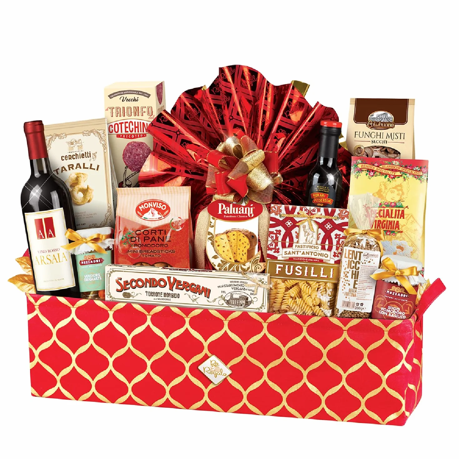 CESTA NATALE RE REGALO GHIBELLINO 14 PEZZI