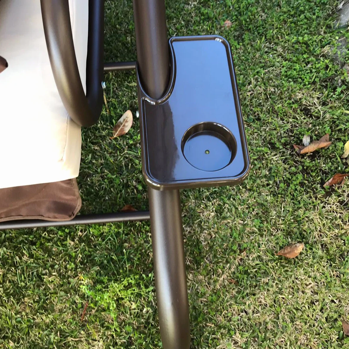 FP-TECH DONDOLO DA GIARDINO 3 POSTI CON TETTO PARASOLE DIVANO LETTO ALTALENA INCLINABILE, TESSUTO, METALLO