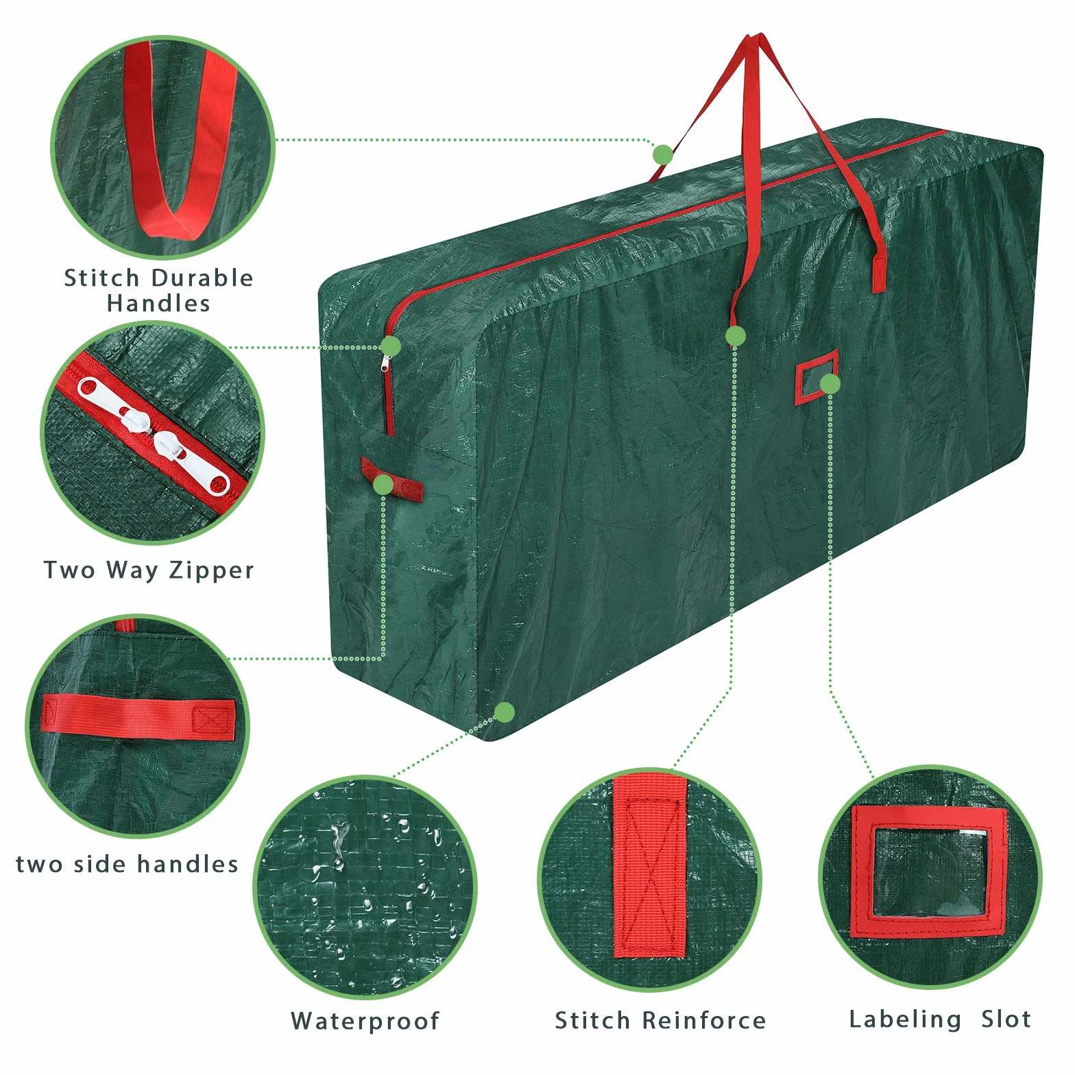 GARPROVM Borsa portaoggetti grande XXL, 476L Borsa per cuscini da giardino, tessuto PP Custodia da imballaggio impermeabile Borsa da trasloco, 165x38x76cm