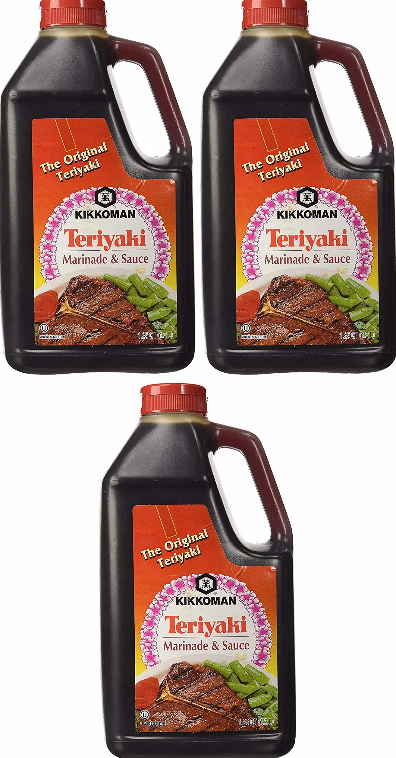 Kikkoman Teriyaki Marinade & Salsa, 4 oz (1,25 Qt) Confezione da 3
