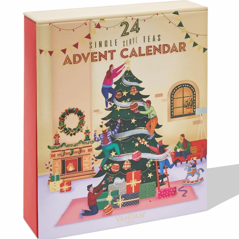 VAHDAM - Calendario Avvento tè 2024-24 Tè Assortiti, Set regalo per il tè di Natale, Calendario dell'Avvento 2024 - Per Donna e Uomo, Set Infusi Regalo, Regalo di Natale