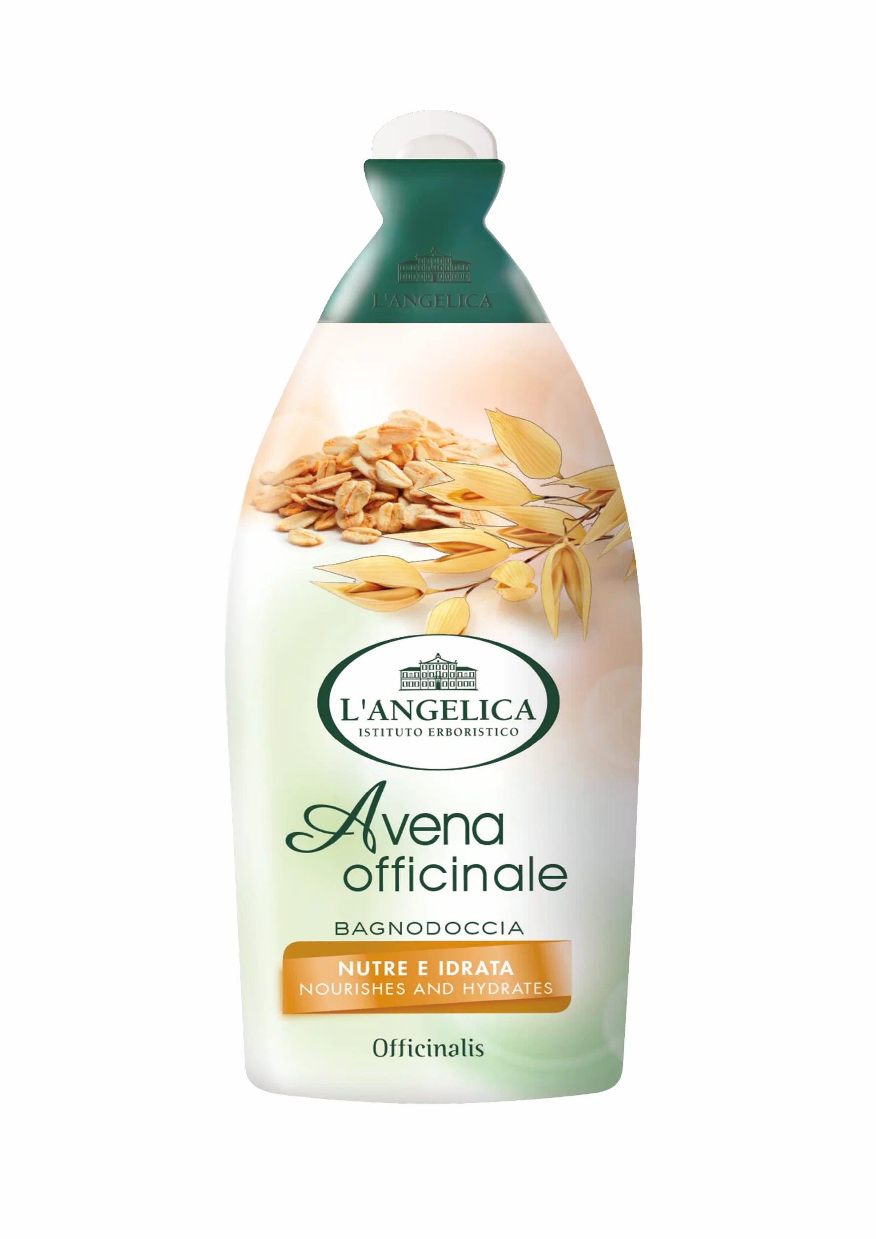 L'Angelica, Bagnodoccia Avena Officinale, 450 ml, Nutre e Idrata, Bagnoschiuma Profumato, Docciaschiuma Senza Parabeni Né Siliconi, Rispetta L'Equilibrio della Pelle