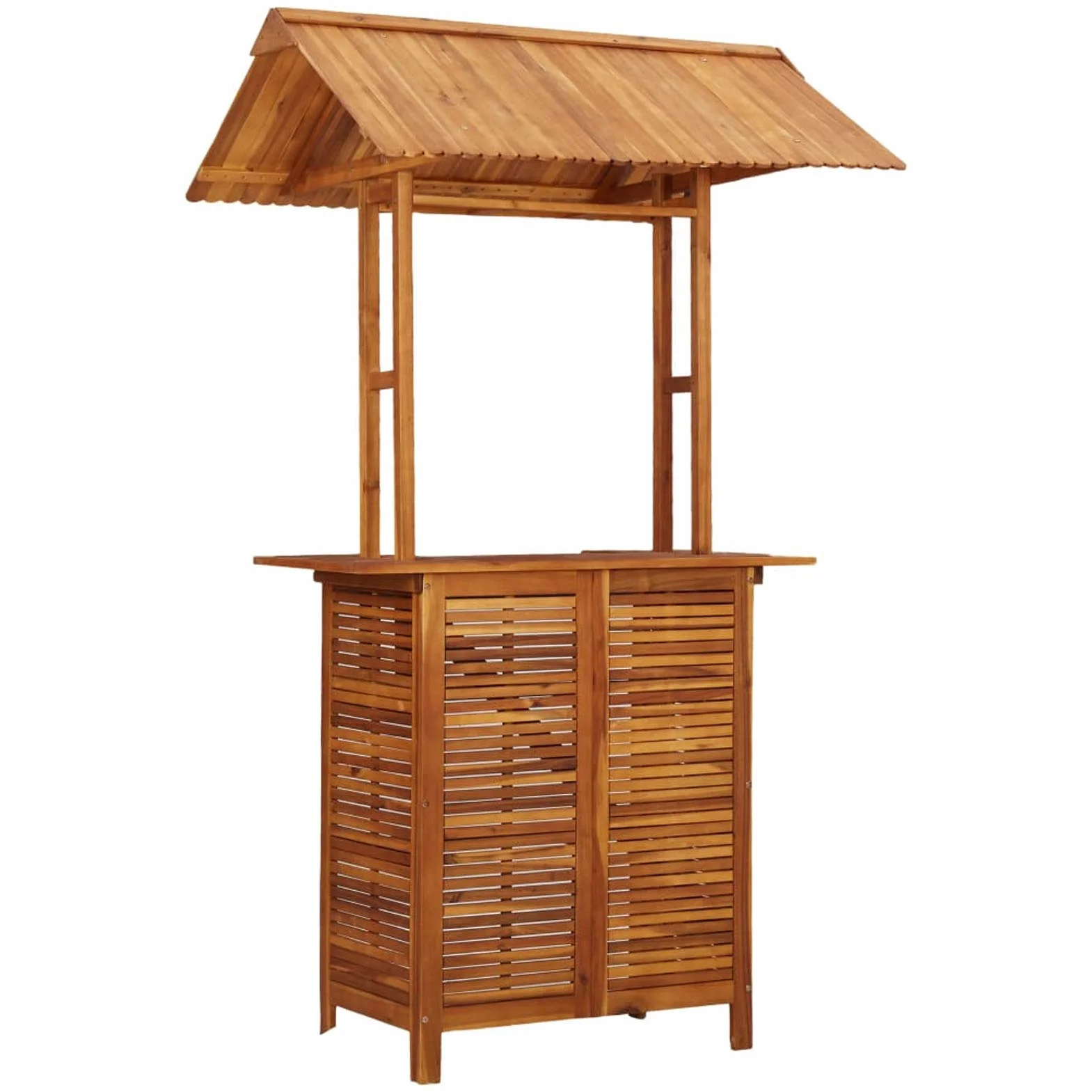 BaraSh Tavolo Bar Esterno con Tetto 122x106x217cm Massello di Acacia,Mobili,Mobili da Giardino,Tavoli da Giardino(SPU:45909)