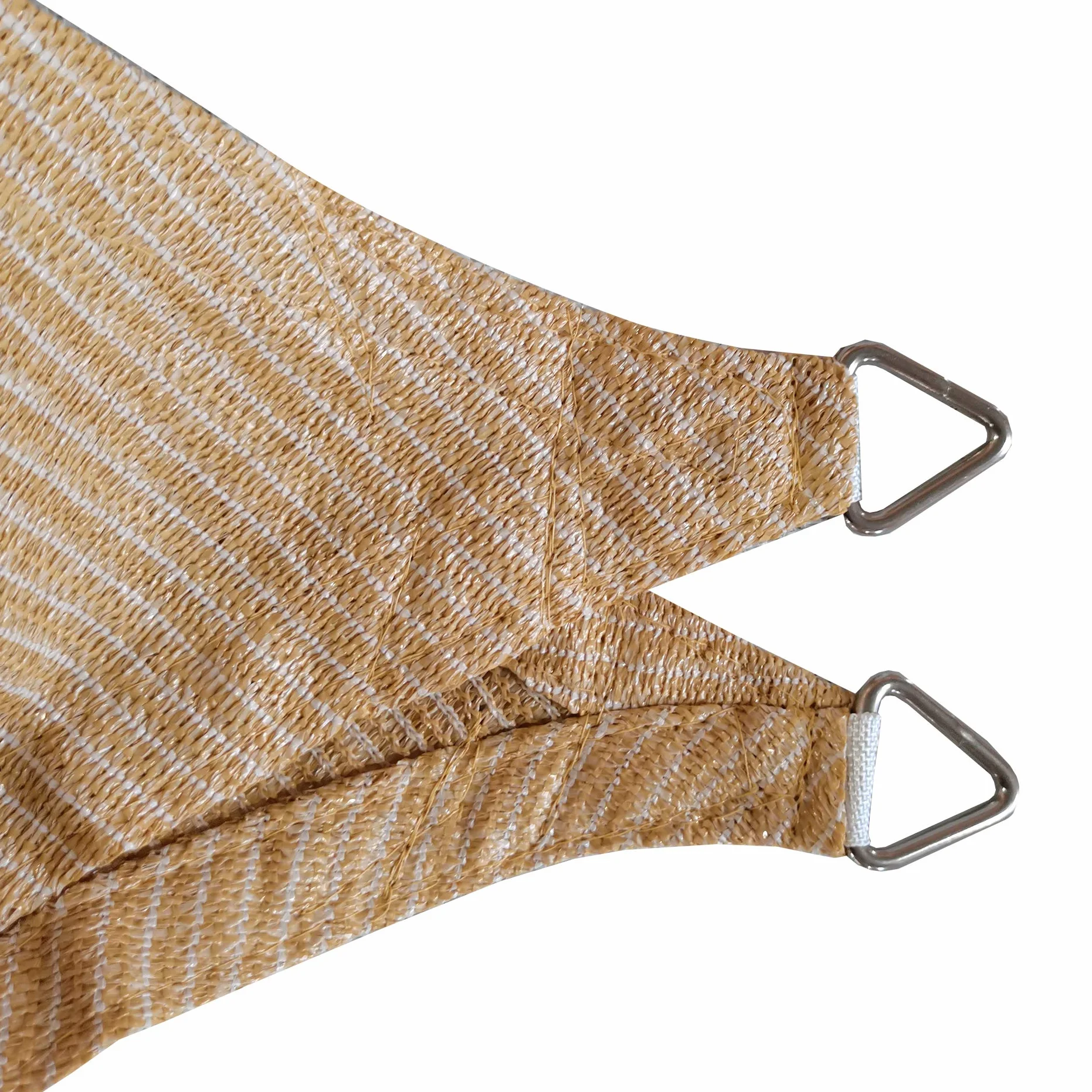 Rebecca Mobili Vela Parasole Telo Ombreggiante Triangolare Beige Polietilene Protezione Raggi Solari Giardino Campeggio 5x5x5 mt (Cod. RE6341)