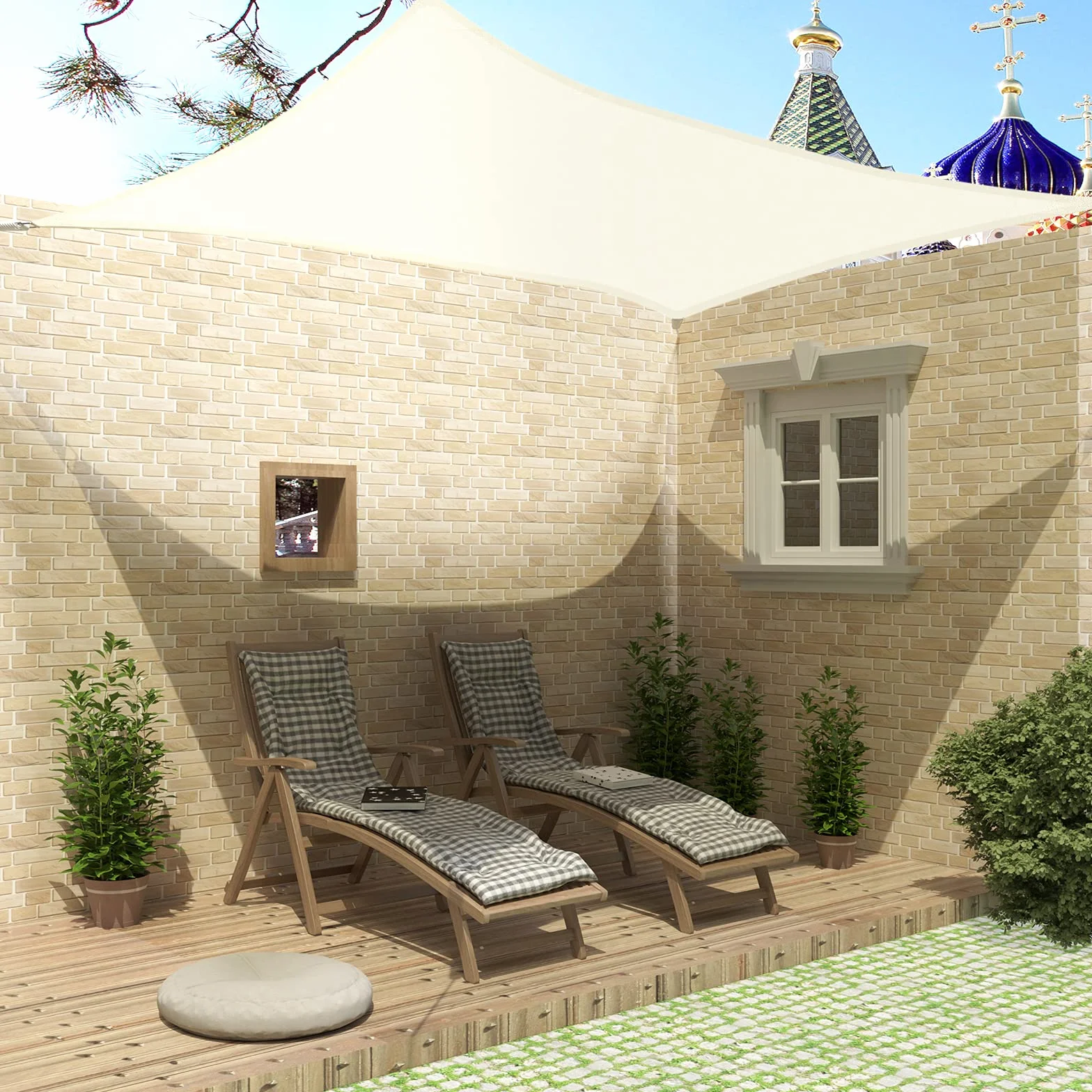 Laneetal Vela Ombreggiante Idrorepellente, Telo Parasole in HDPE Anti UV 95% Protezione Tenda da Sole per Esterno, Tenda Parasole Rettangolare,Quadrato per Giardino, Balcone, Piscina