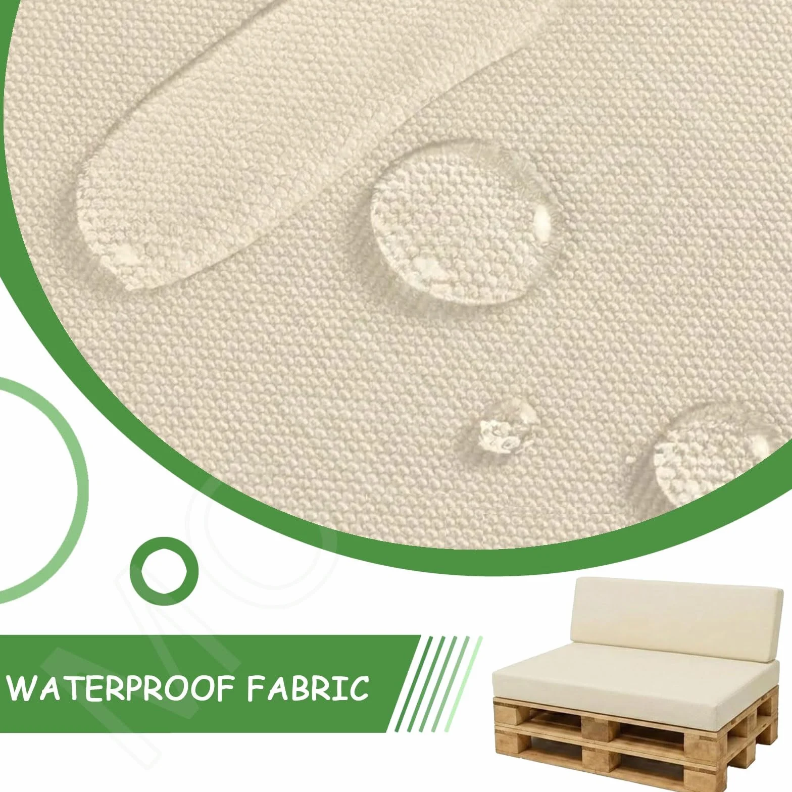 Generico Copertura Divano Bancali 120x80/60x40/120x60/120x40cm, Fodere Cuscini Pallet Idrorepellente Lavabile Copricuscini Ricambio con Cerniera Antiscivolo per Arredi Giardino(9,Seat：80x120cm)