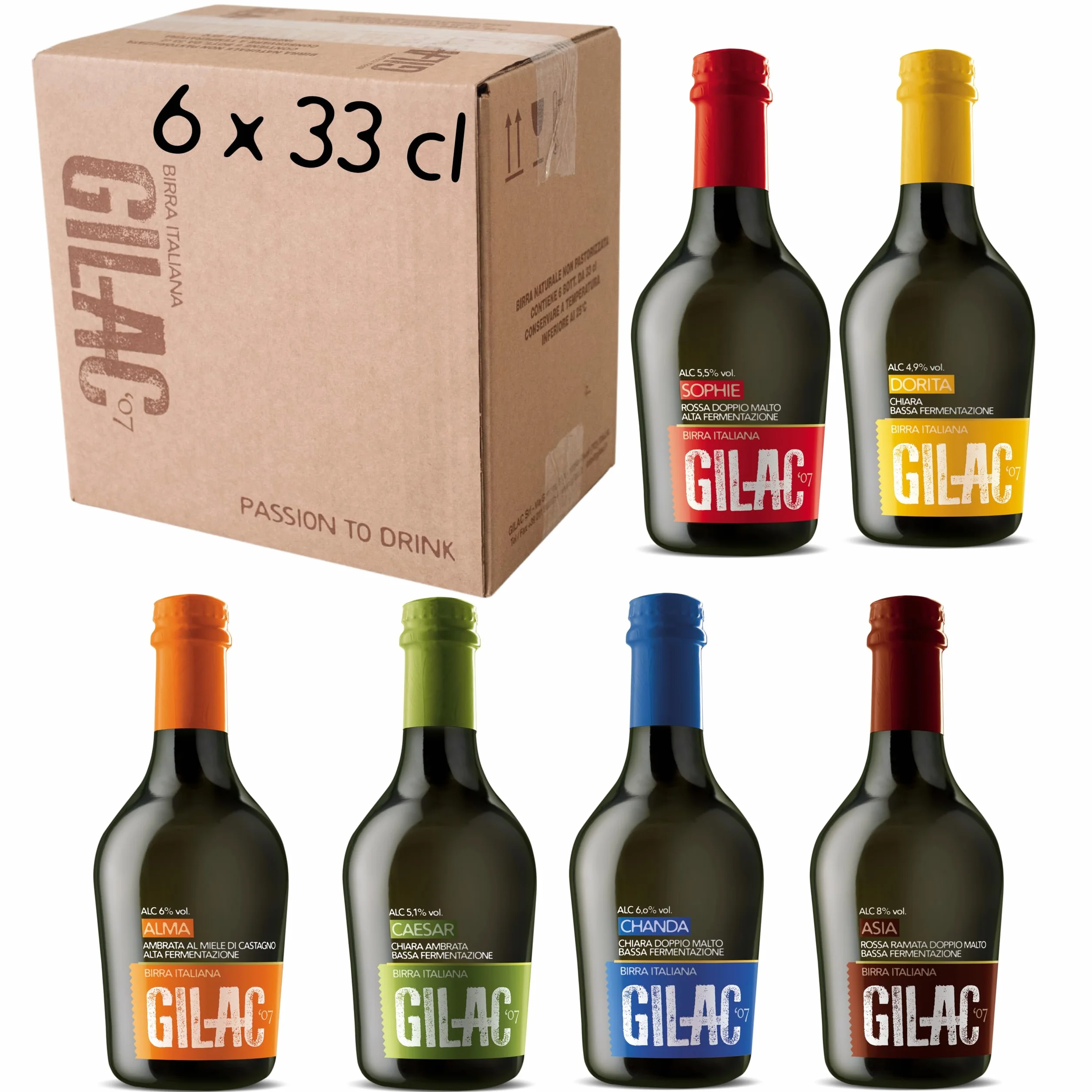 Birre artigianali confezione regalo Beerbox 6 bottiglie da 33cl, Birra artigianale Italiana di alta qualità, Degustazione birra selezione premium - Idea regalo