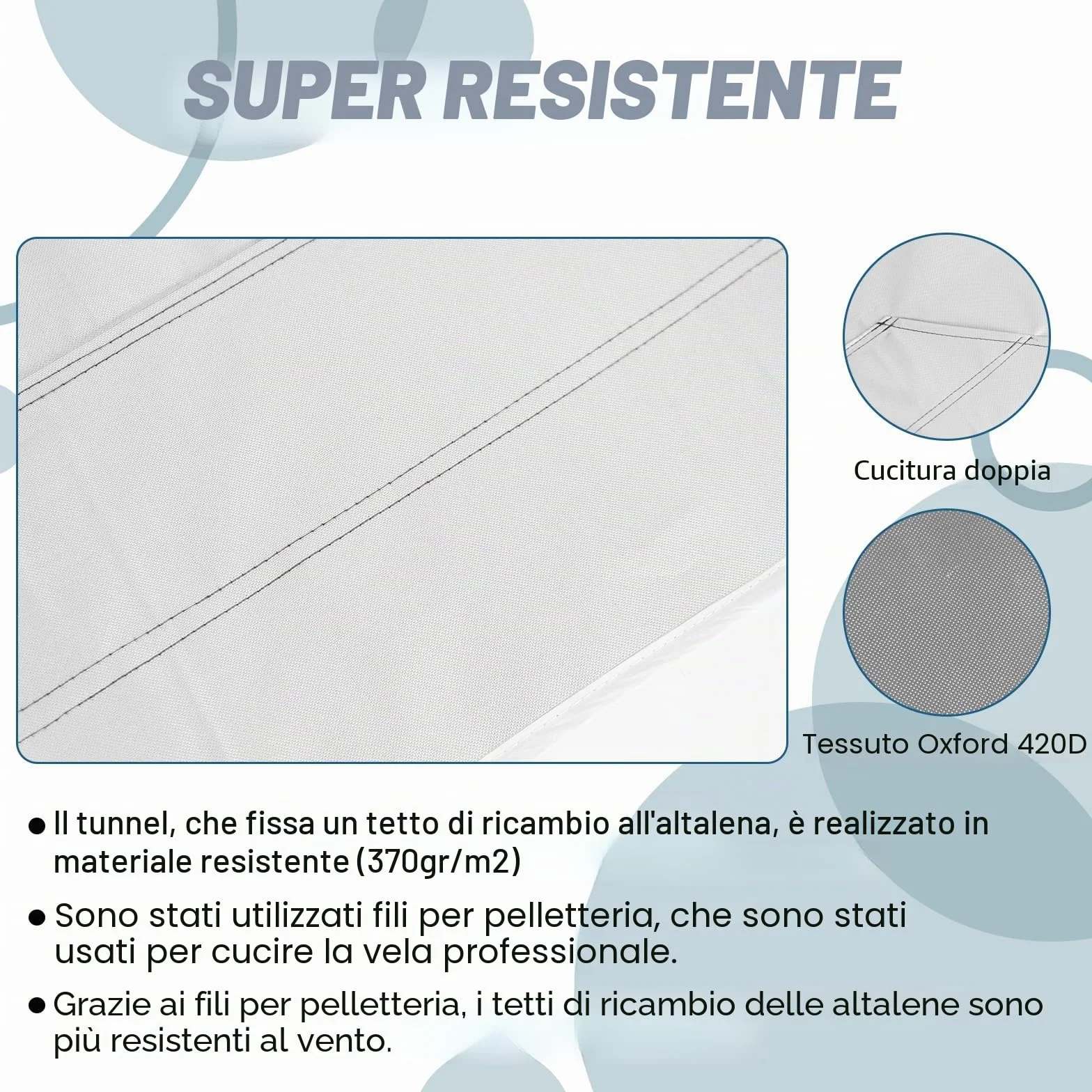 Tettuccio per Dondolo Tetto di Ricambio per Dondolo da Giardino, Copertura di Ricambio Dimensioni 2 e 3 Posti e Vari Colori, 200 x 145 cm