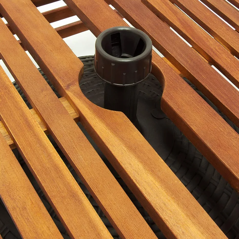 Deuba Tavolino Copribase per Ombrellone 62x62x25cm Copertura per Supporto Parasole Legno di Acacia