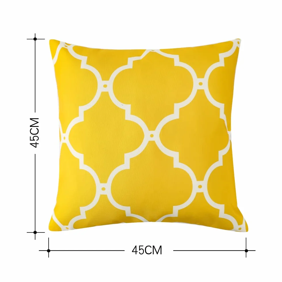 Federa per cuscino per esterni, impermeabile e resistente alle intemperie, cuscino da giardino per divano, sedia, salone, 18 x 18 pollici, colore giallo