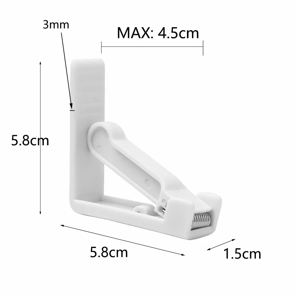 4 mollette per tovaglia, clip in plastica bianca, morsetto alto regolabile, spessore tavolo max circa 4,5 cm, fermaglio per tovaglia per giardino, picnic, feste, cucina e ristorante. 5,8 x 5,8 x 1,5