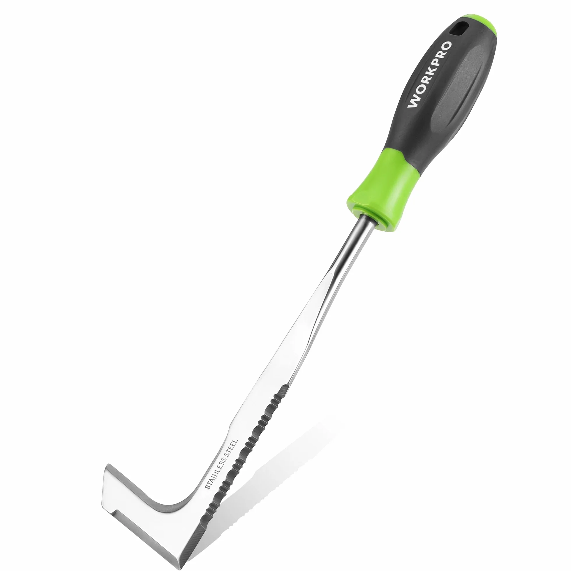 WORKPRO Estirpatore Erbacce Manuale, sarchiatore per erbacce con bordo seghettato, estirpatore erbacce da giardino per rimuovere muschio ed erbacce da 30,5 cm con manico