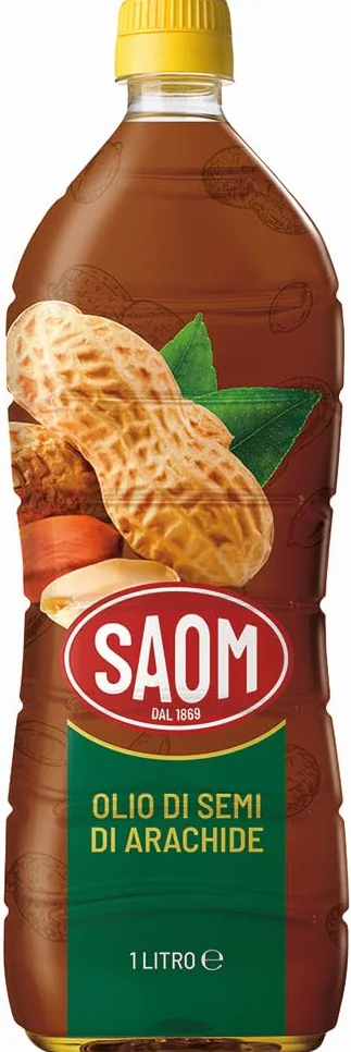 Saom Olio di Semi di Arachide, 1 Litro, Confezione da 12 Pezzi