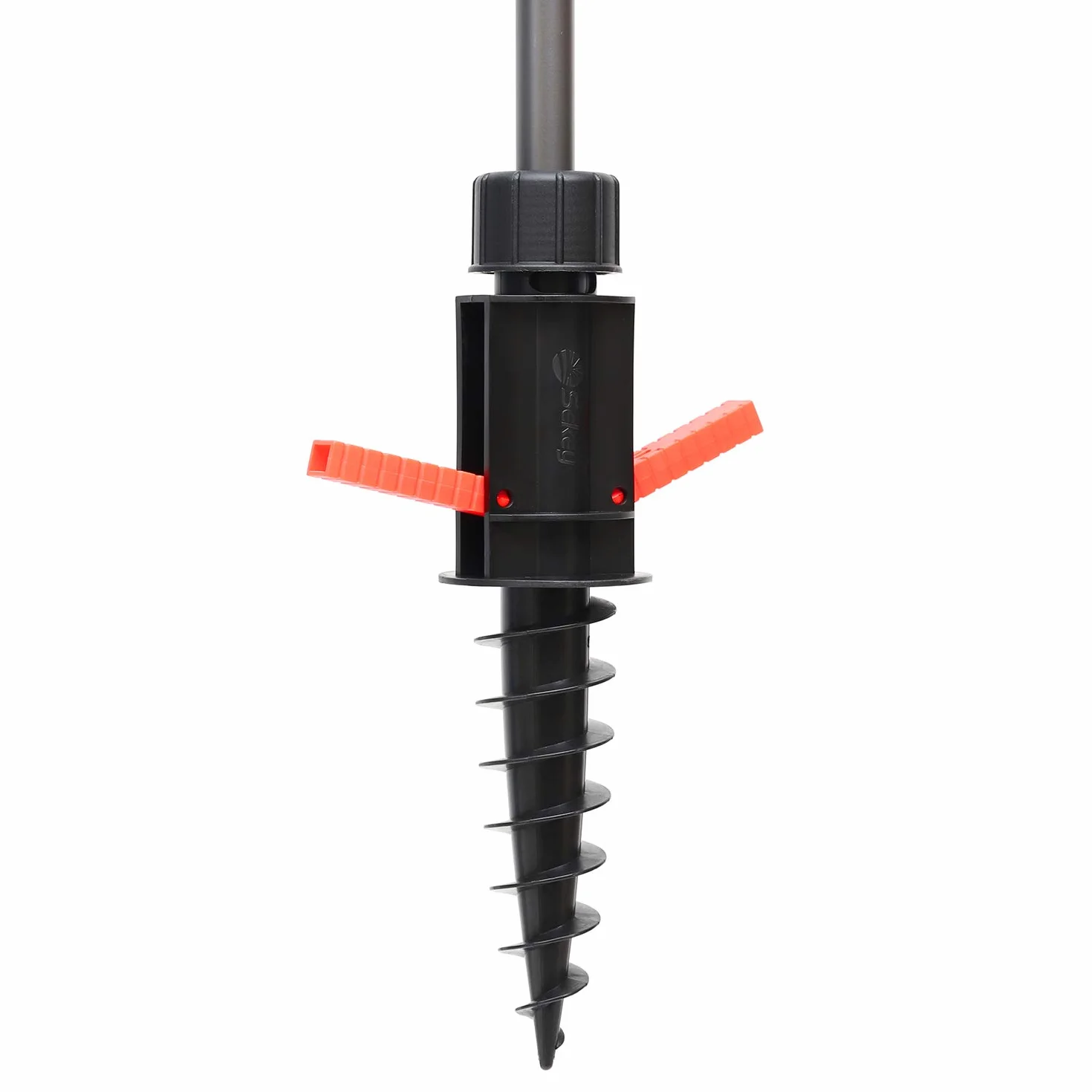 Sekey Base per Ombrellone – Picchetto per Ombrellone da Spiaggia con Trivella e Gancio, Supporto per Ombrellone per Aste da 22-32 mm, per Sabbia e Terra, Nero