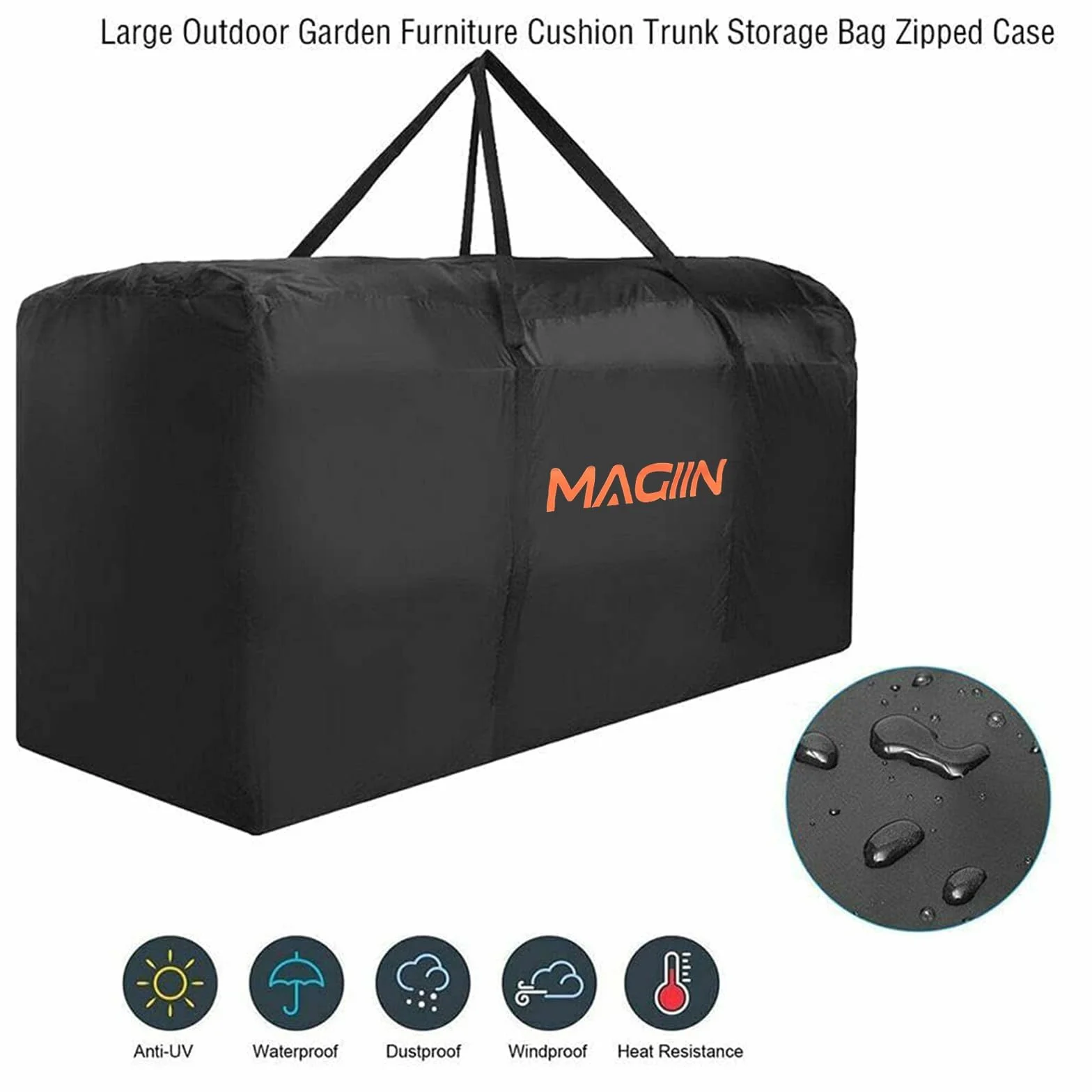 MAGIIN Custodia protettiva per cuscini imbottiti, impermeabile da giardino, borsa Oxford con maniglia per cuscino, cuscino per albero di Natale, resistente allo sporco