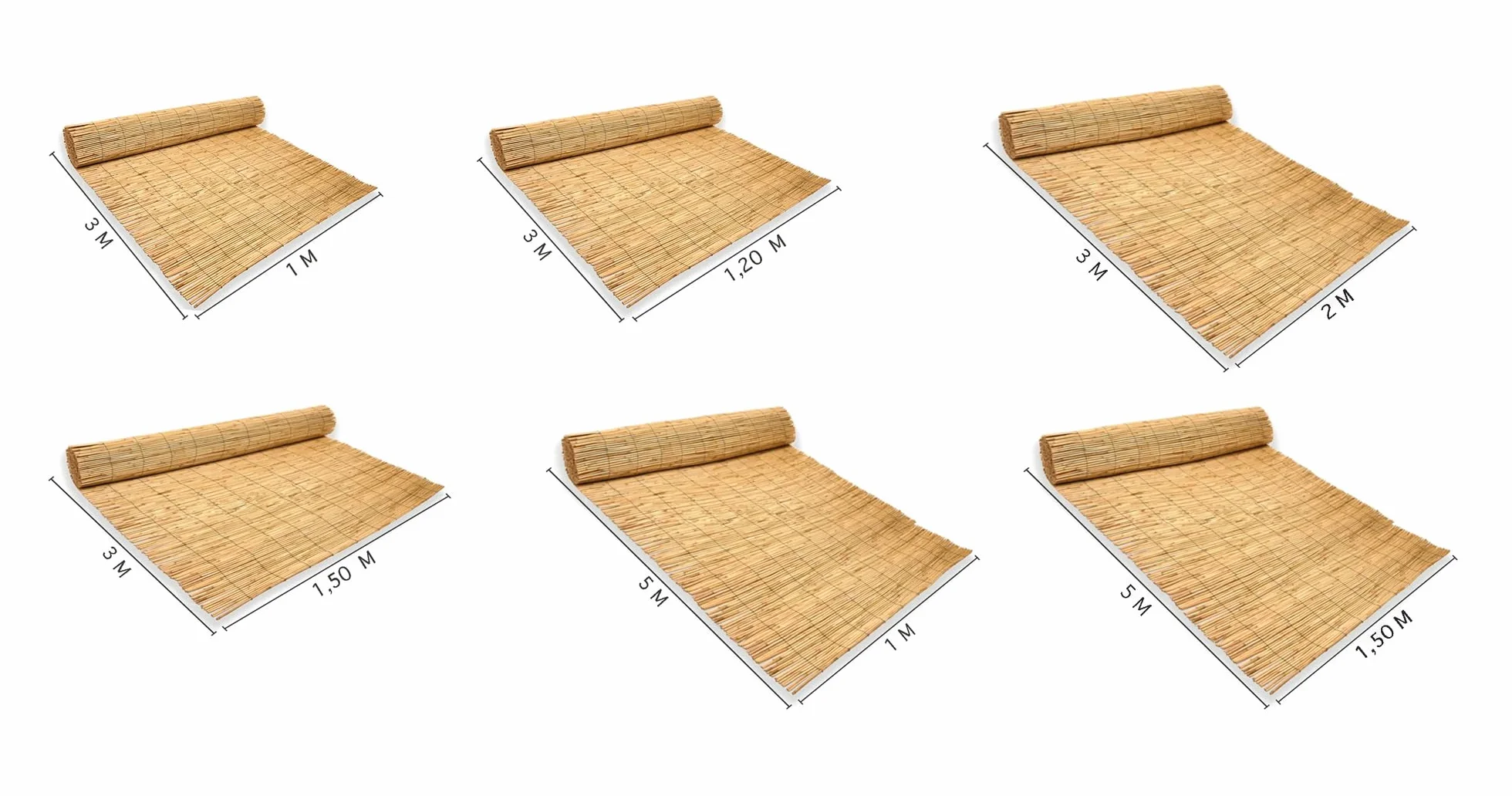 IlGruppone Arella in bambù per Recinzioni Stuoia Canne di Bamboo Frangivento Frangivista Naturale Giardini Balconi Schermo Privacy Ombreggiante - Naturale - 1,5x5 M