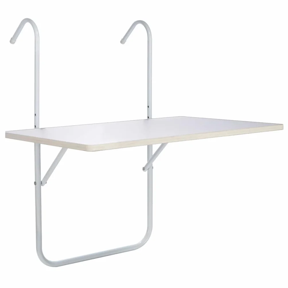 HI Balkon-Klapptisch Weiß 60 × 40 × 1,2 cm