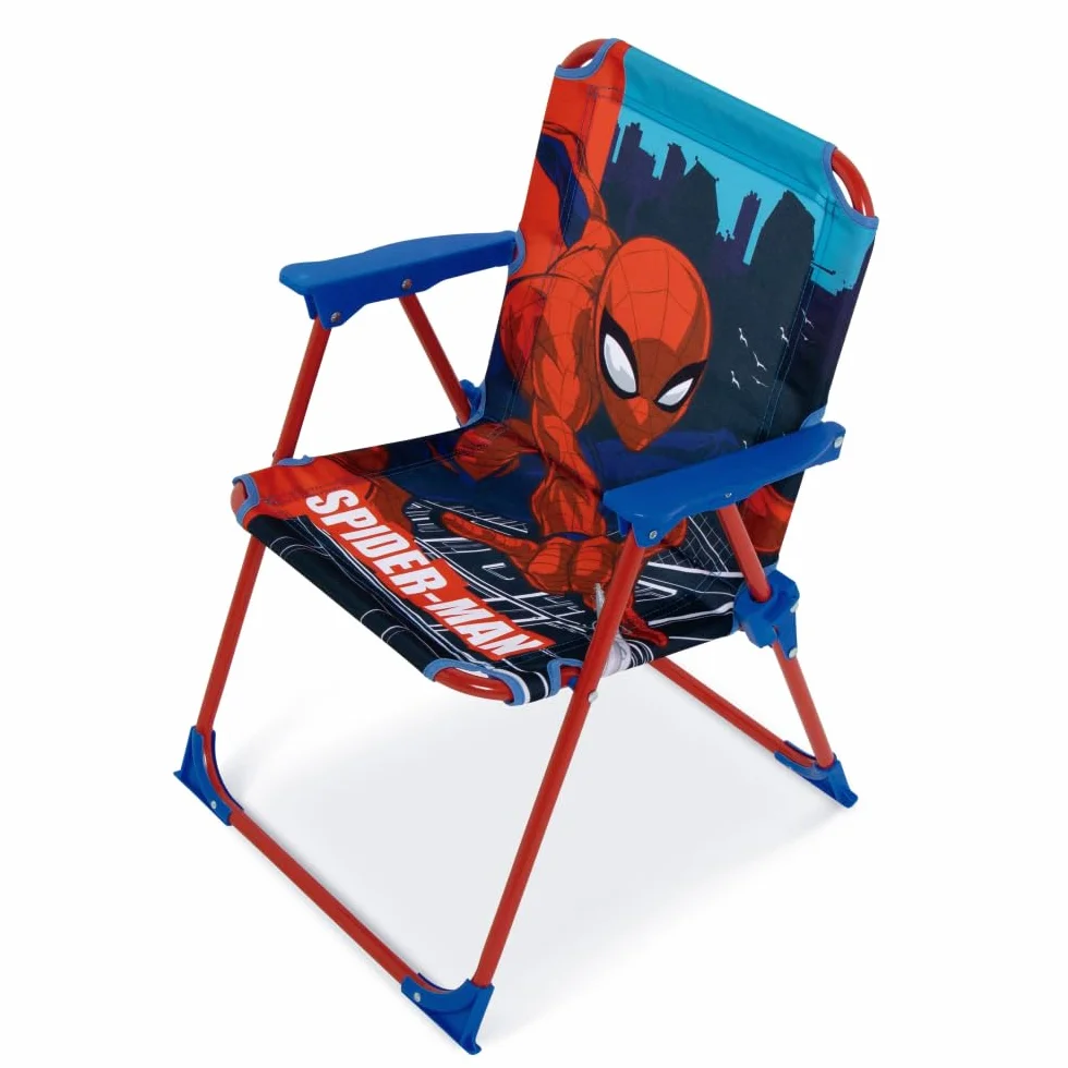 Sedia Pieghevole Bambini Spiderman Marvel 38x32x53 cm Poltroncina Mare e Giardino con Braccioli Tessuto 100% Poliestere Resistente Portata 30 kg Età 3+