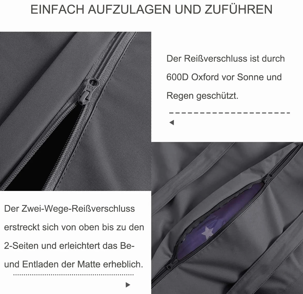 Borsa portaoggetti per cuscini da giardino impermeabile, impermeabile alla polvere, anti-UV, resistente tessuto Oxford 600D, custodia per albero di Natale, XXL, 175 x 80 x 60 cm
