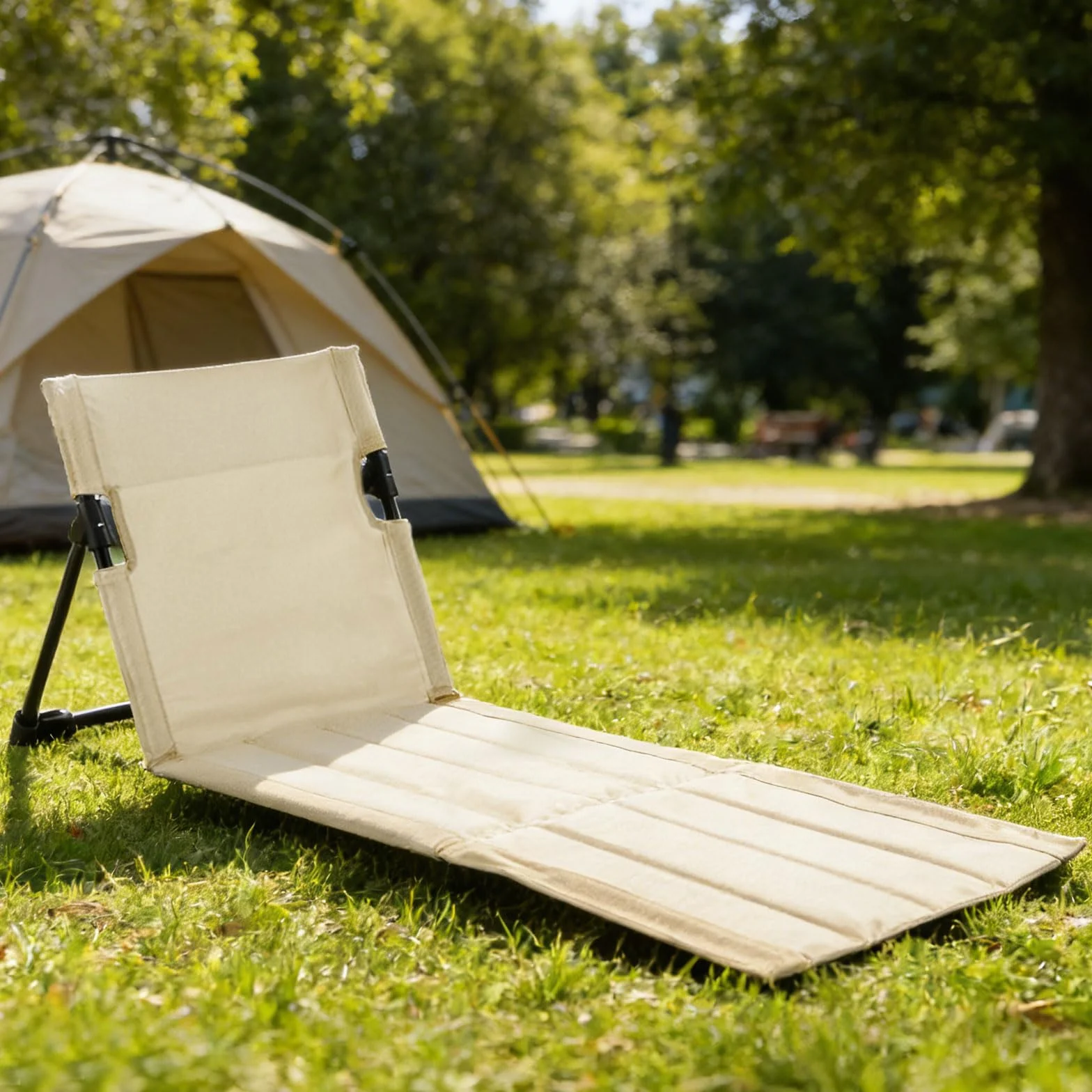 Spiaggina Mare, Portatile 680g Sdraietta Mare con Schienale, Sedia Spiaggia Ideale per il Giardinaggio, le Escursioni e i Picnic All'aperto (Stile Traspirante-Beige)