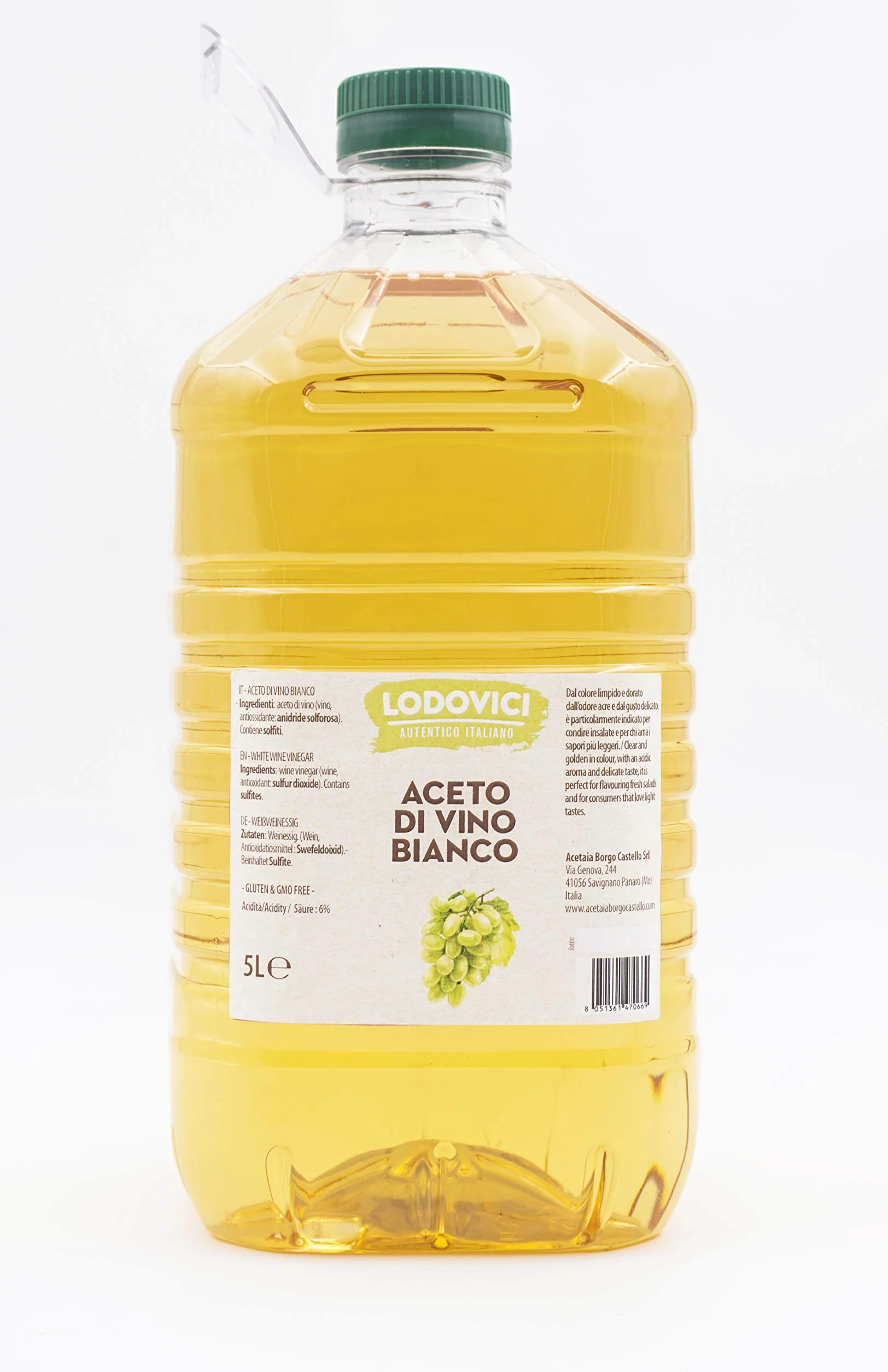 ACETO di VINO BIANCO, 5 LITRI TANICA PET LODOVICI