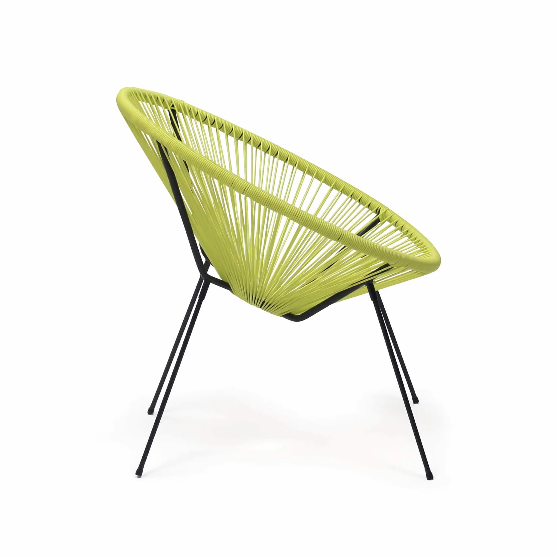 Rebecca Mobili Poltrona da Giardino, Sedia con Seduta Ovale, Giallo Nero, Acciaio PE, Design Rétro, Effetto Rattan, per Esterno Interno - Misure HxLxP: 80 x 70 x 76 cm - Art. RE7159