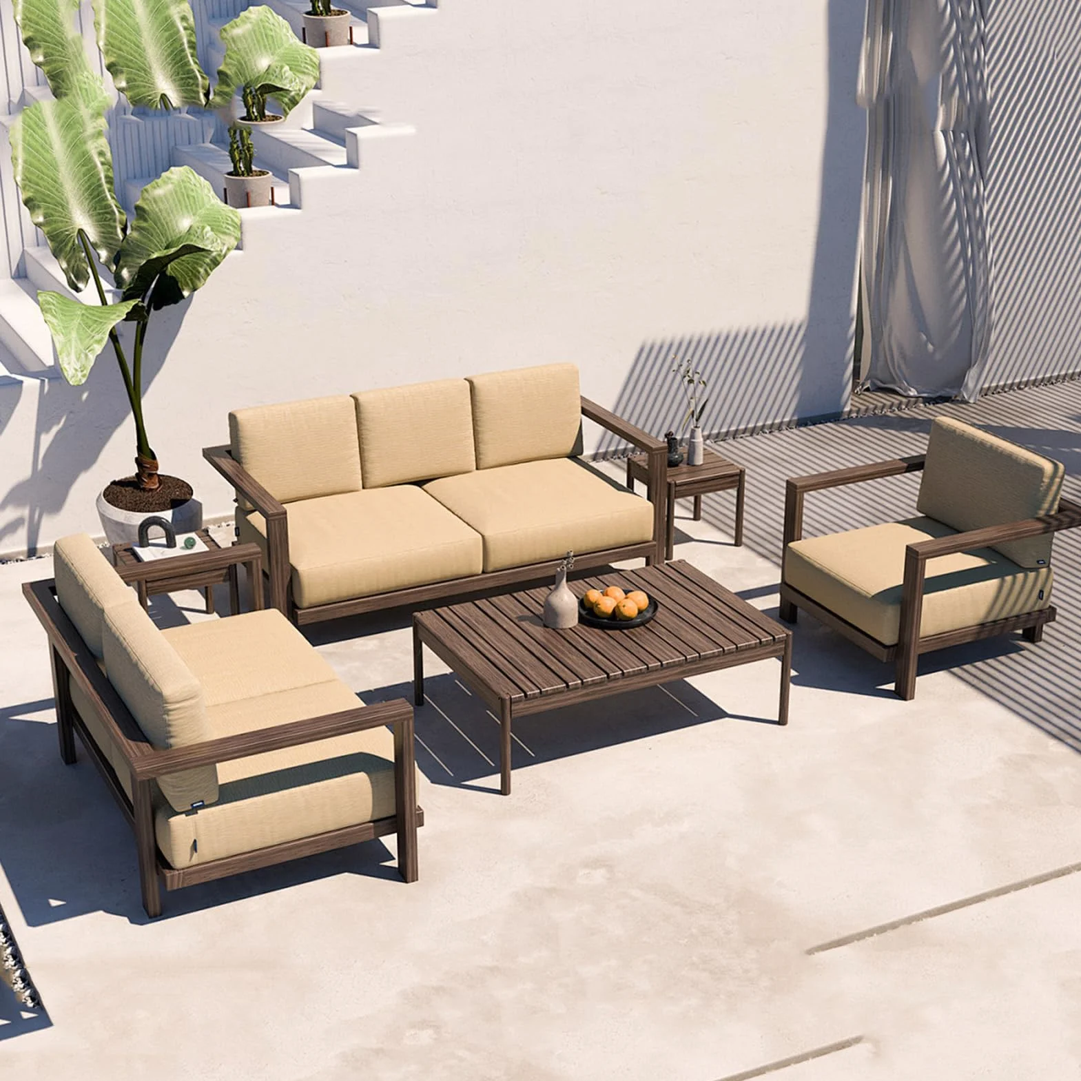 Generico Fodera Impermeabile per Cuscini da Divano per Esterni Mobili da Giardino, Fodera per Seduta Rimovibile con Cerniera per Uso Interno Ed Esterno Arredamento da Patio,Bianca,60x60x8cm