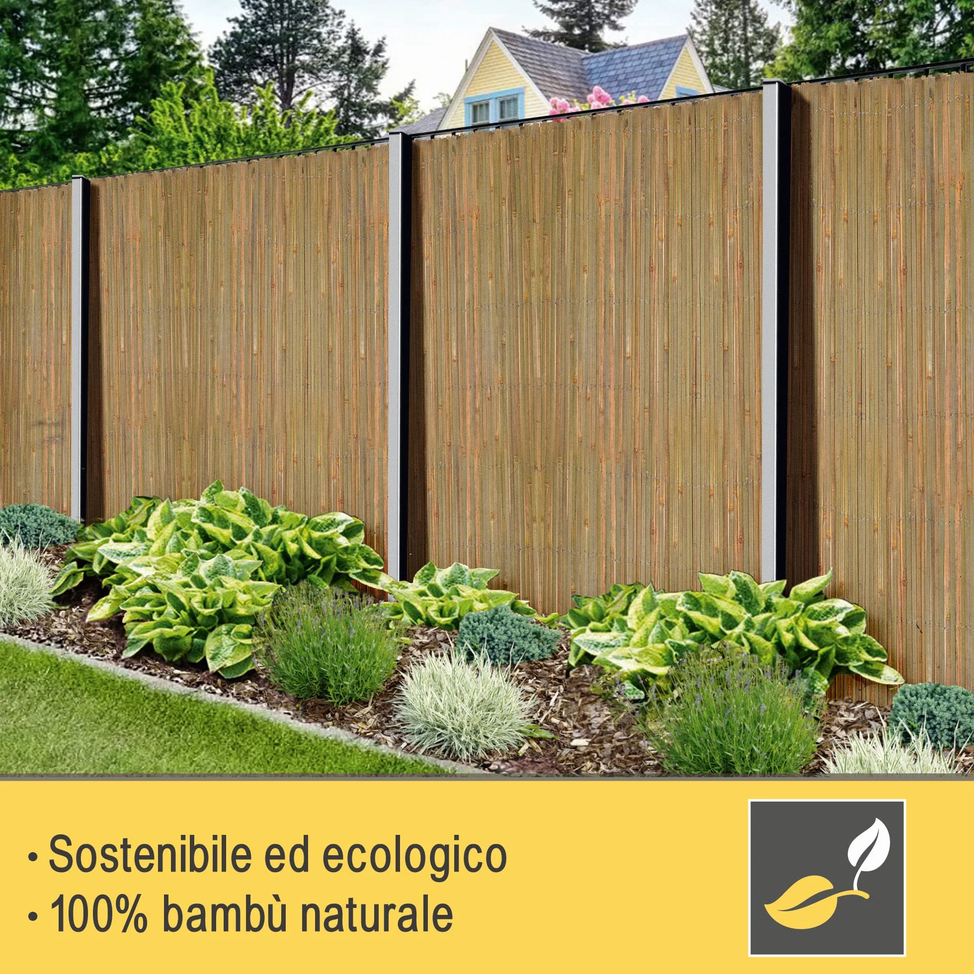 Sol Royal FSC, frangivista in bambù, 80 altezze, per balcone, giardino, in bambù, come protezione dal vento e dagli sguardi indiscreti, per recinzione da giardino, 80 x 600 cm, protezione per la
