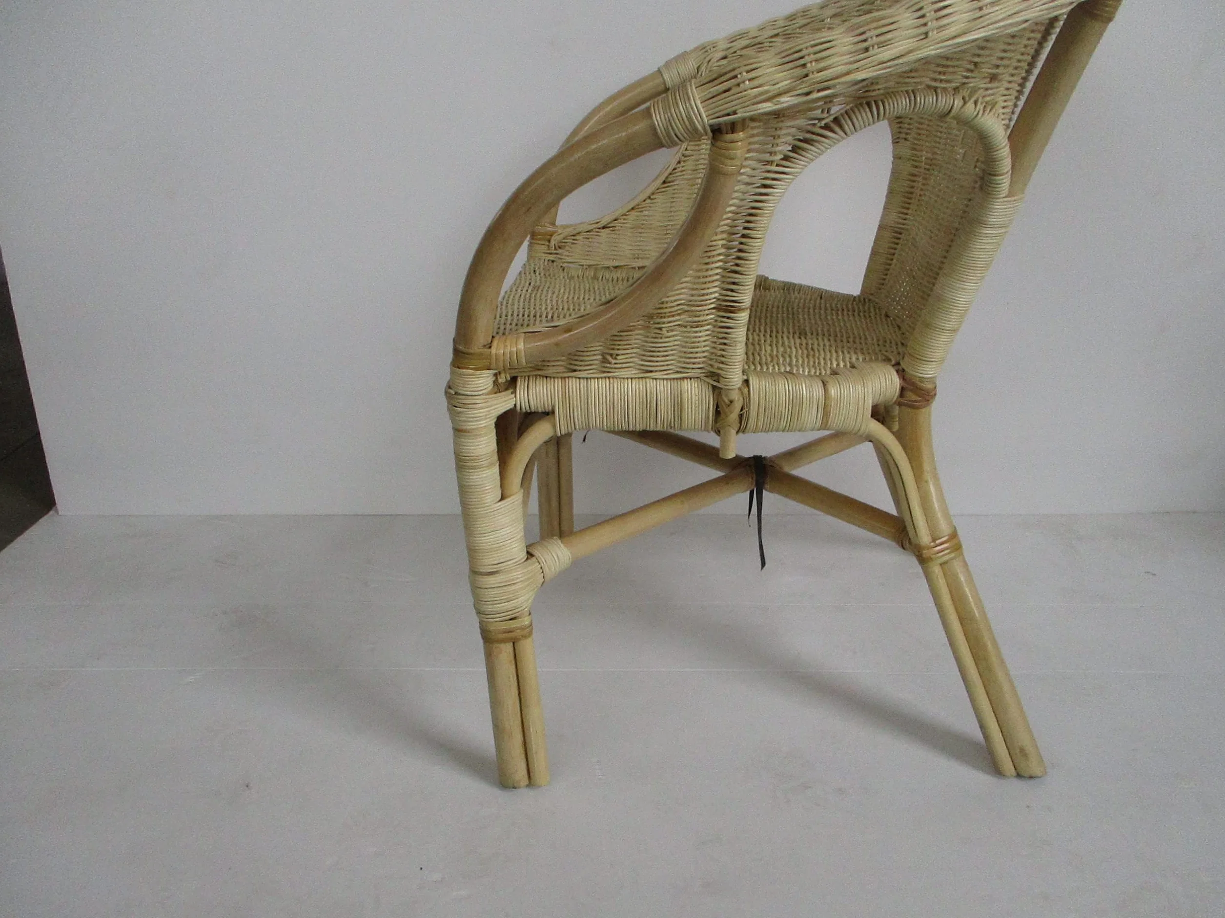 POLTRONA RATTAN RINFORZATA MIDOLLINO NATURALE GIARDINO CASA CM 60X63X80 H ACCATASTABILE POLTRONA IN NATURALE RINFORZATA