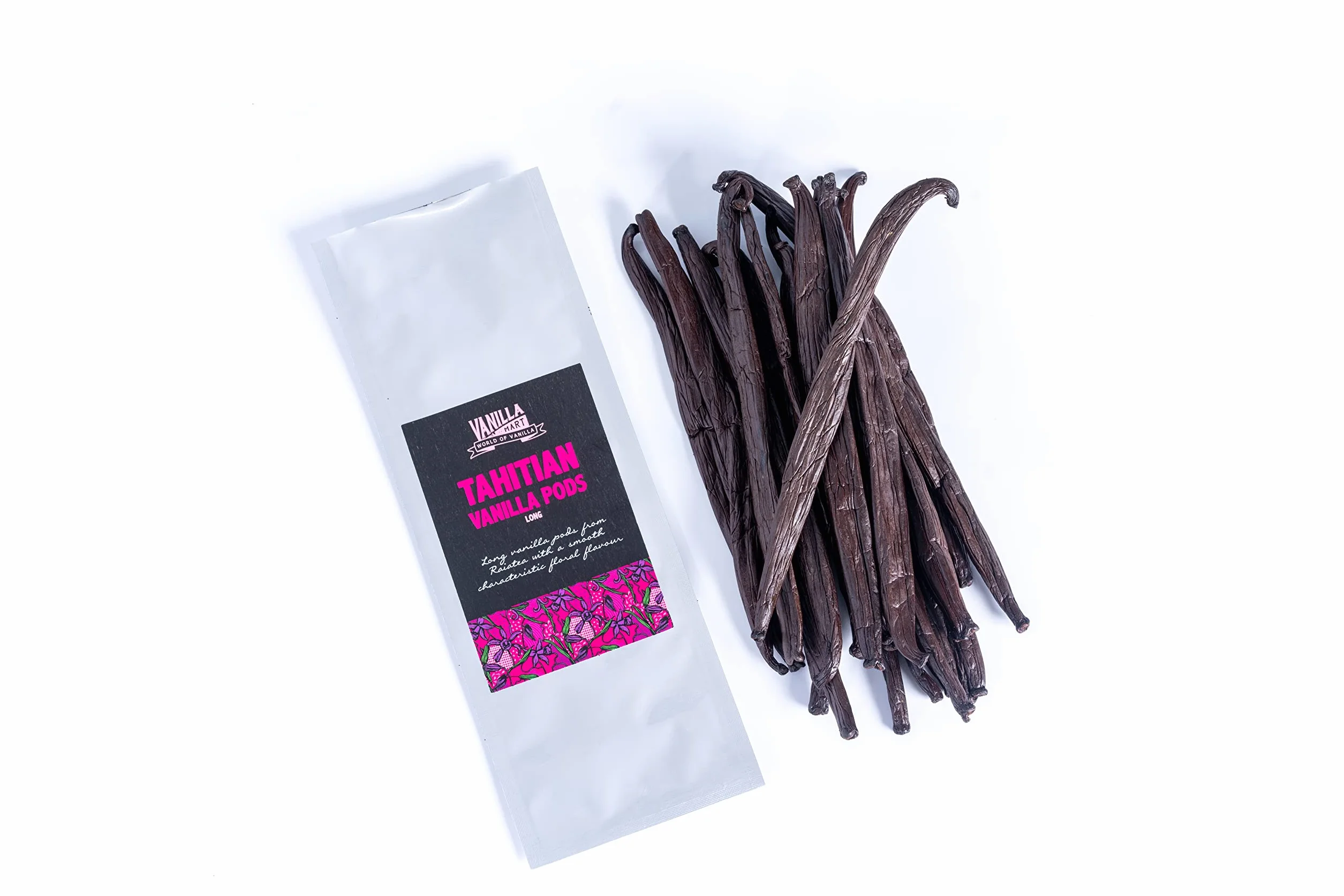 Vanilla Mart - Baccelli di vaniglia di Tahiti - Confezione da 5 baccelli di vaniglia - Baccelli di vaniglia di grado A - Vaniglia di Tahiti Premium - Baccelli di vaniglia e fagioli di tutto il mondo