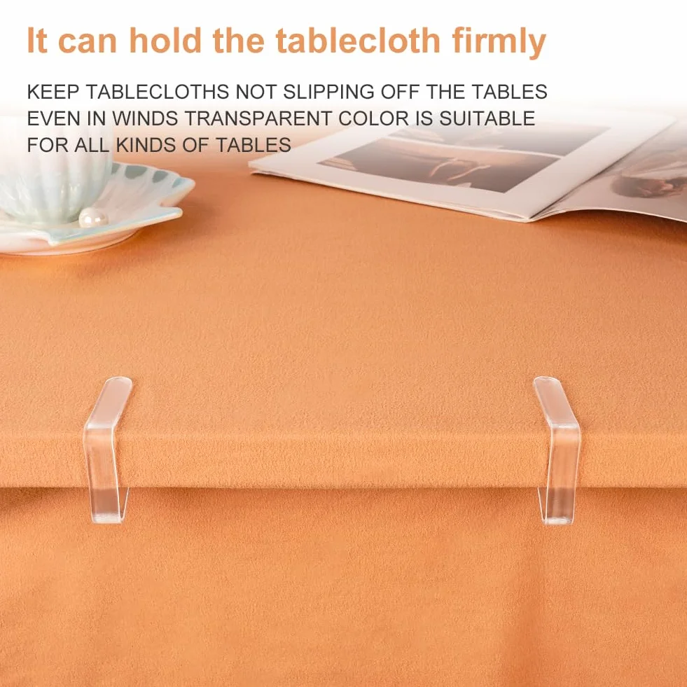 AUAUY 27pz Fermagli Tovaglia Plastica, Trasparenti Clip per Tovaglie da Picnic Ferma Tovaglia Plastica per Tabella Natale Casa Festa di per Interni ed Esterni Campeggio