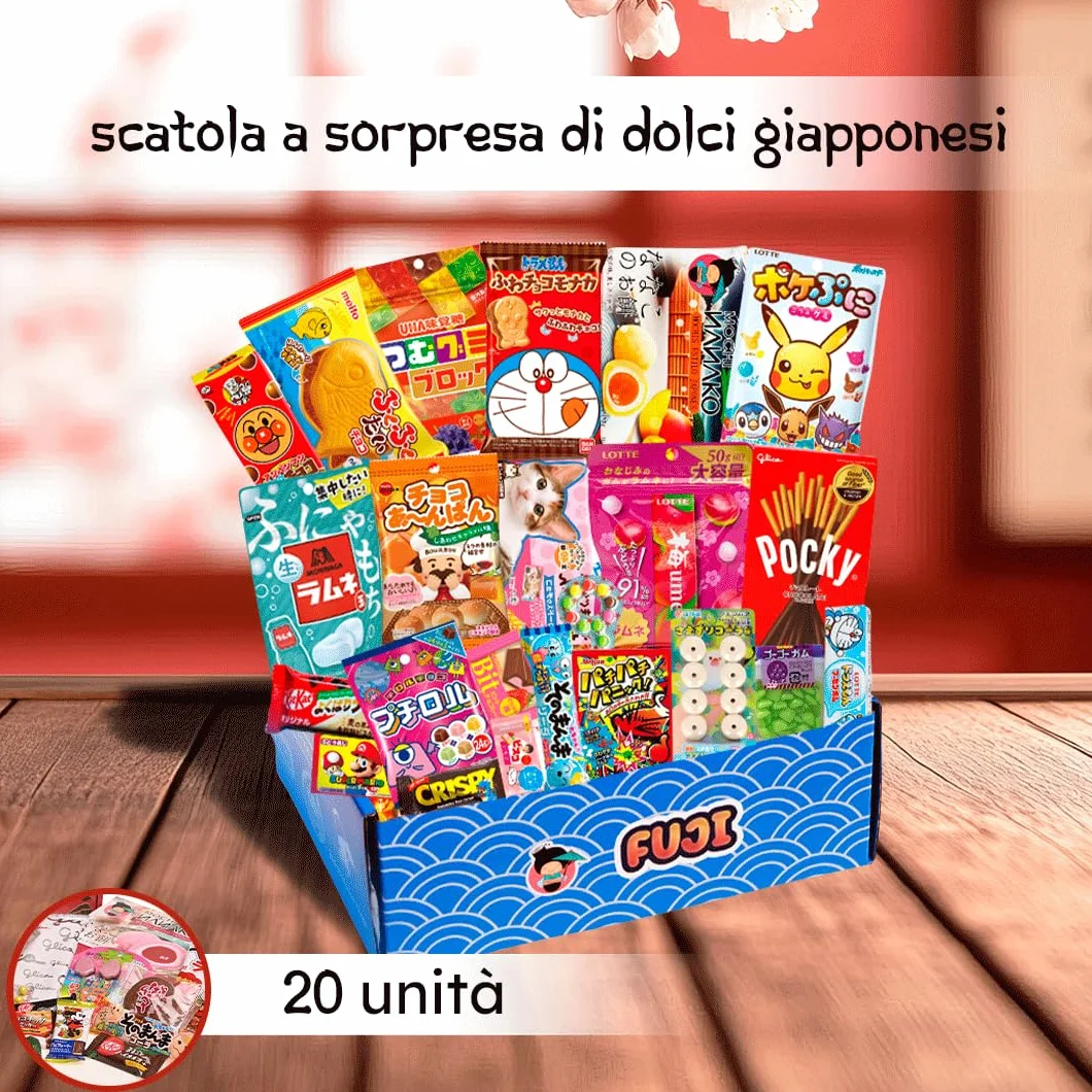 JAPON MARKET - Mystery Box Edizione Speciale Di Snack Dolci E Cibo - Giapponese Autentico - Box Snack Giapponesi Con Ramen - Caramelle Giapponesi - Dolci Giapponesi E Bevande Tipiche (FUJI)