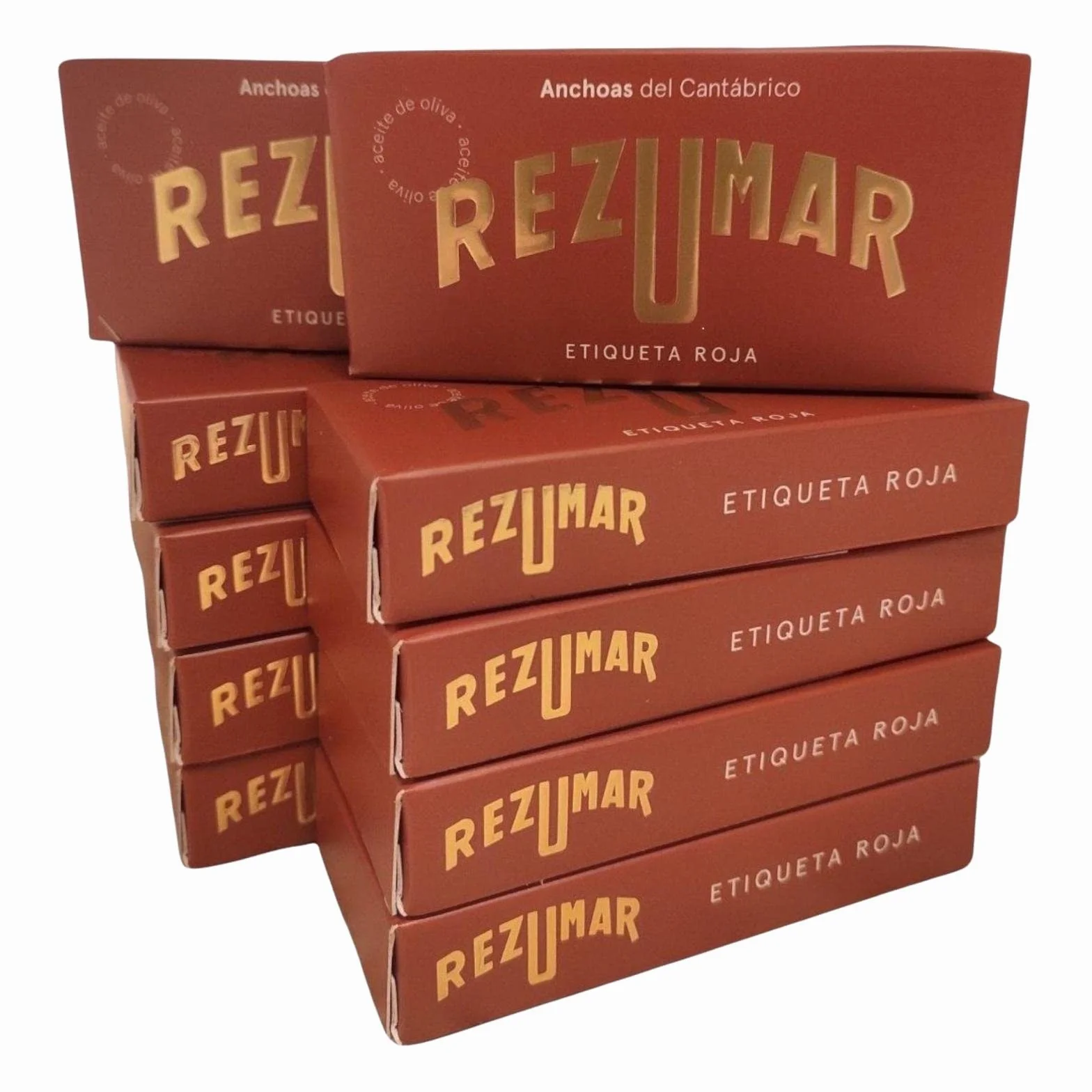 10 confezioni di Filetti di acciughe Rezumar del Mar Cantabrico da 50gr.