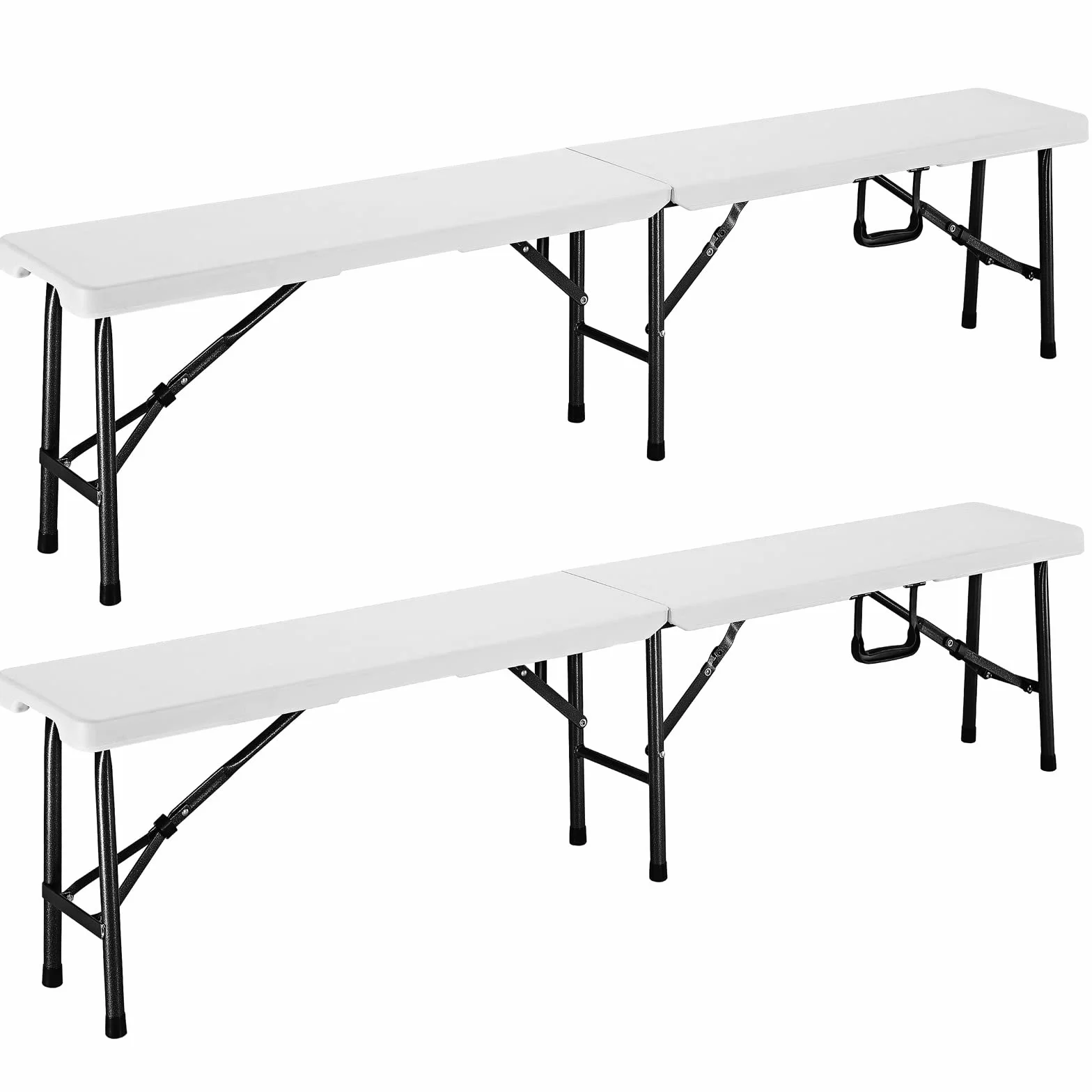 Casaria® Set 2x Panchine Pieghevoli Birreria Richiudibili 183x28x44cm Trasportatili Panca Campeggio Giardino per 8 Persone