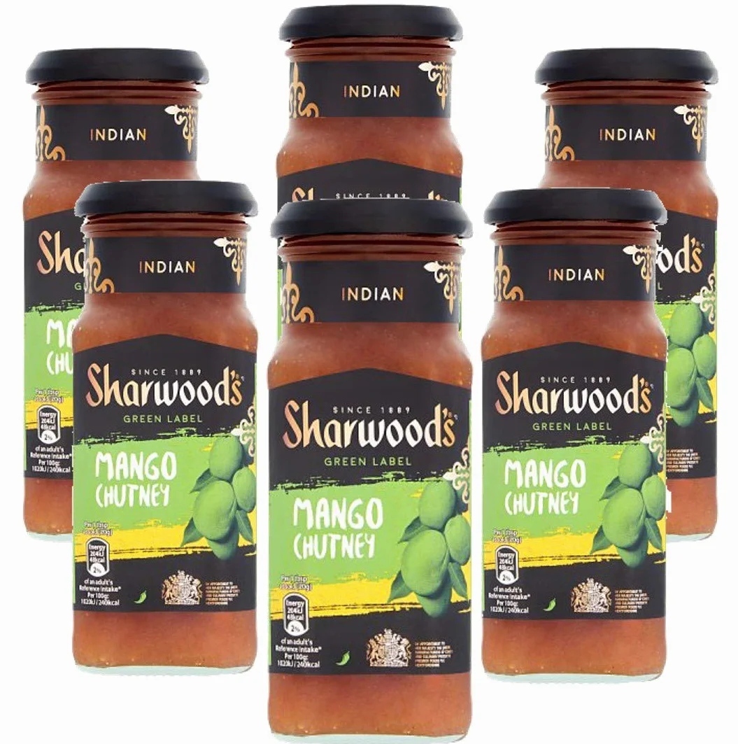 Sharwoods Green Mango Chutney - 360 g, confezione da 6