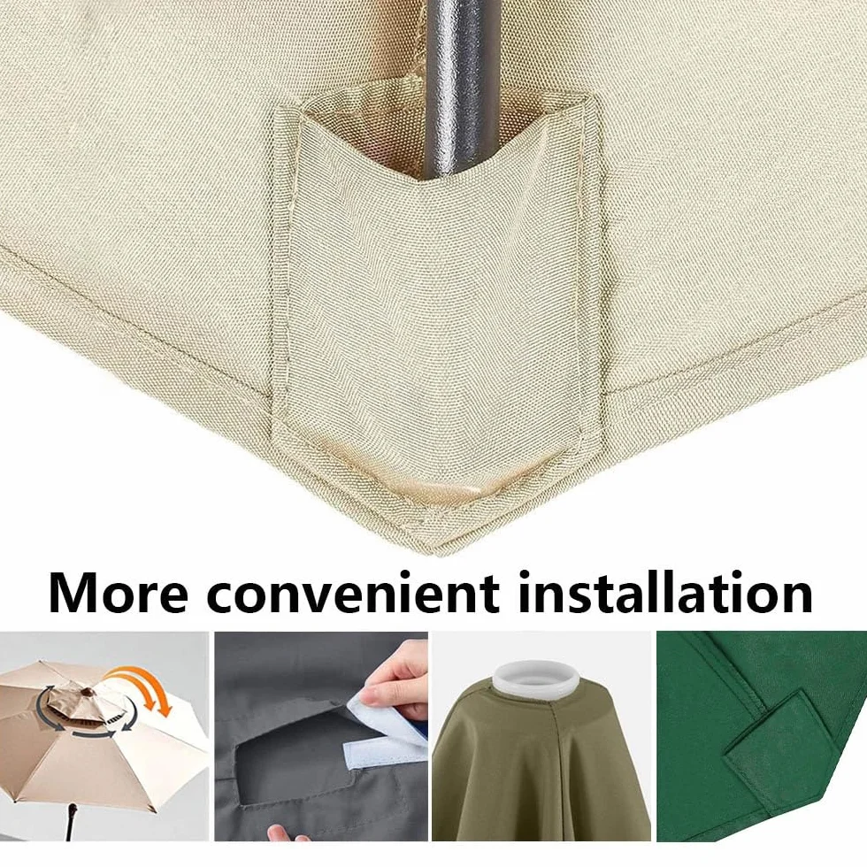 Telo Di Ricambio Per Ombrellone Da Esterno 3x3cm Copertura Di Ricambio Per Ombrellone Quadrato 8 Stecche Baldacchino Di Ricambio Per Giardino Piscina(Khaki,3x3m/9.8x9.8ft)