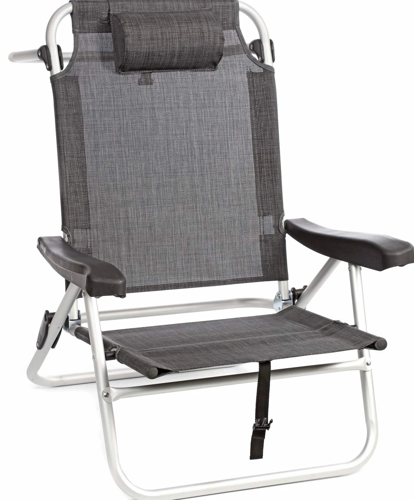 BRUNNER 0404152N Siren, Sedia Spiaggina Reclinabile, Design Elegante, Sedia da Spiaggia Colore Grigio, Seduta Confortevole, Portata Max 110 kg