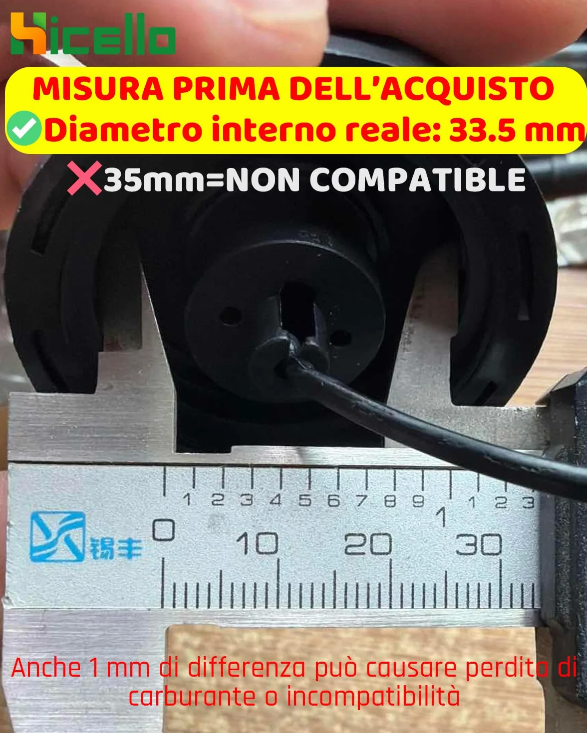 2 Pezzi Tappo Serbatoio Benzina Ø Interno 33.5 mm, NON Universale Tappo per Decespugliatore Tosaerba CG430 CG520 PBK4 A1 | Verifica Misure Obbligatoria