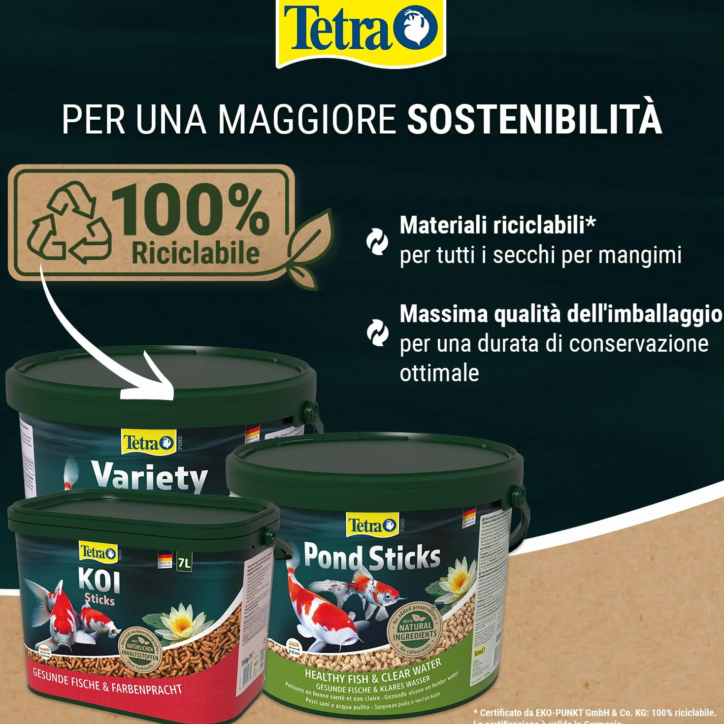 Tetra Pond Sticks Mangime per pesci da laghetto 10 L