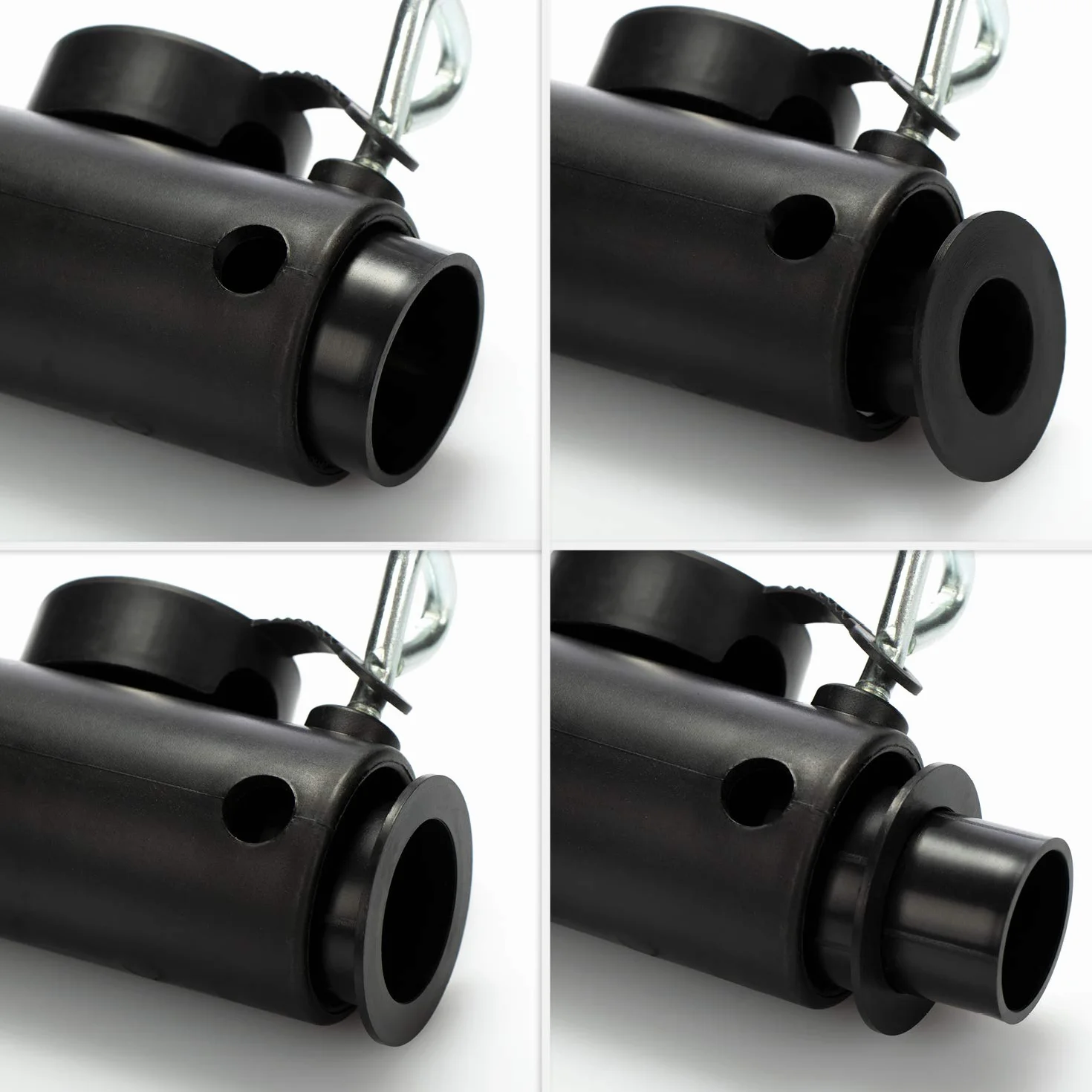 com-four® Portaombrelloni in plastica - Porta ombrelloni per Terreno con Asta di Inserimento Diametro 25-45mm - portaombrellone Giardino (Nero)