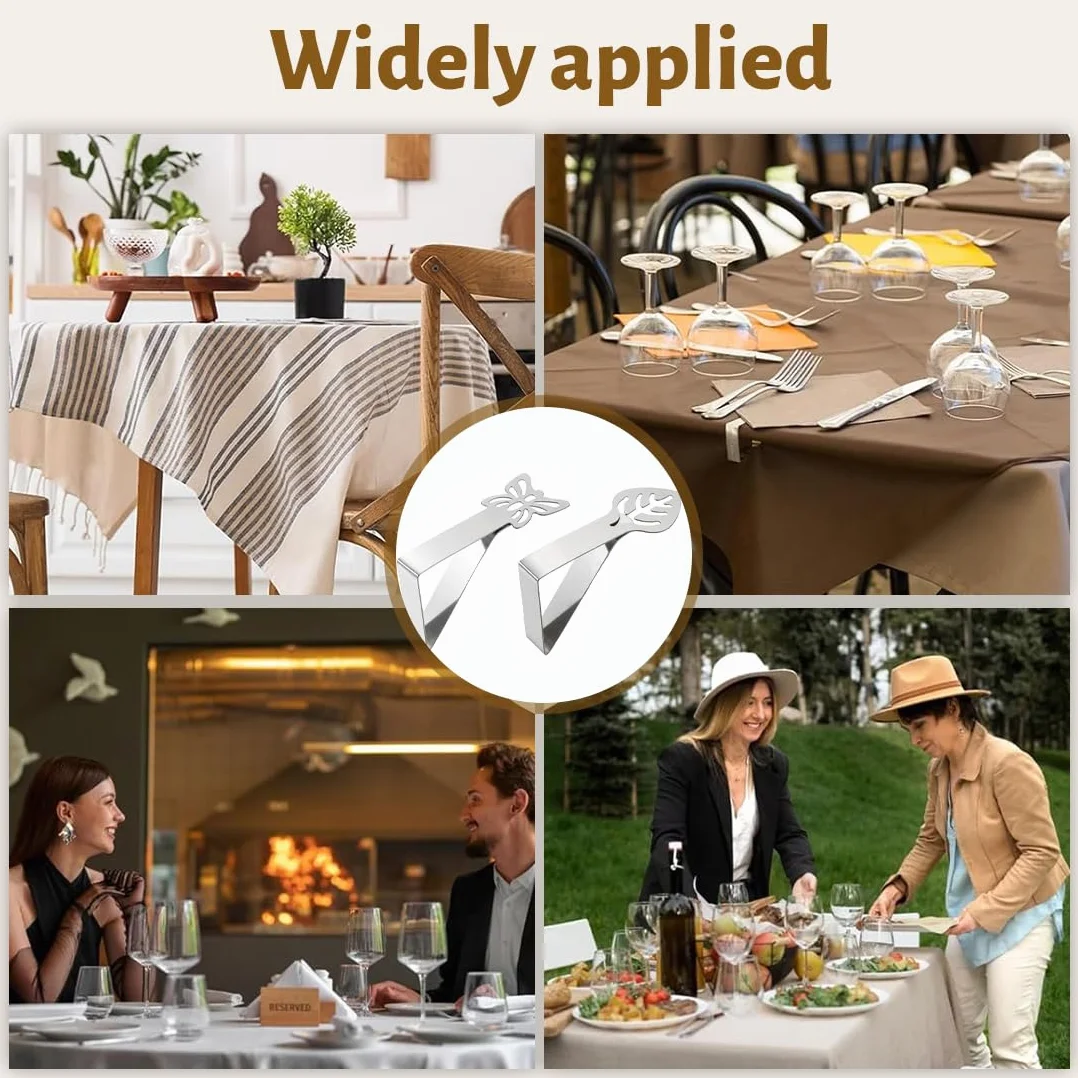 10 Pezzi Tovaglia Clip In Acciaio Tovaglia Da Esterno Clip Fermatovaglia Da Esterno Mobile Fermatovaglia Da Tavola Per Picnic Barbecue Matrimoni Feste Altri Eventi (Foglie + Farfalla)