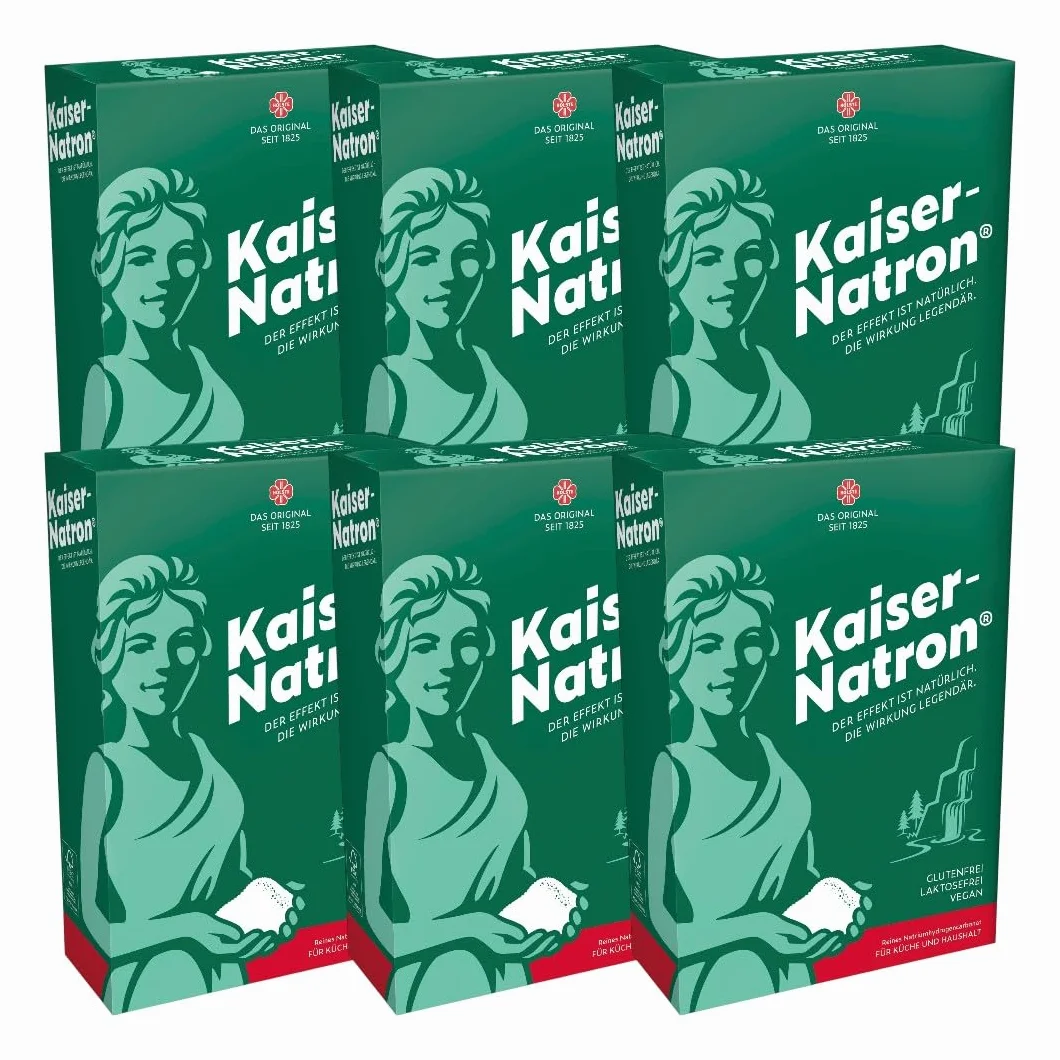 Zama4Zingo Kaiser Bicarbonato di Sodio in Polvere 6 x 250 g Bicarbonato di Sodio Puro per Uso Domestico e in Cucina, in Polvere, Senza glutine, Vegano, Senza lattosio + Carta