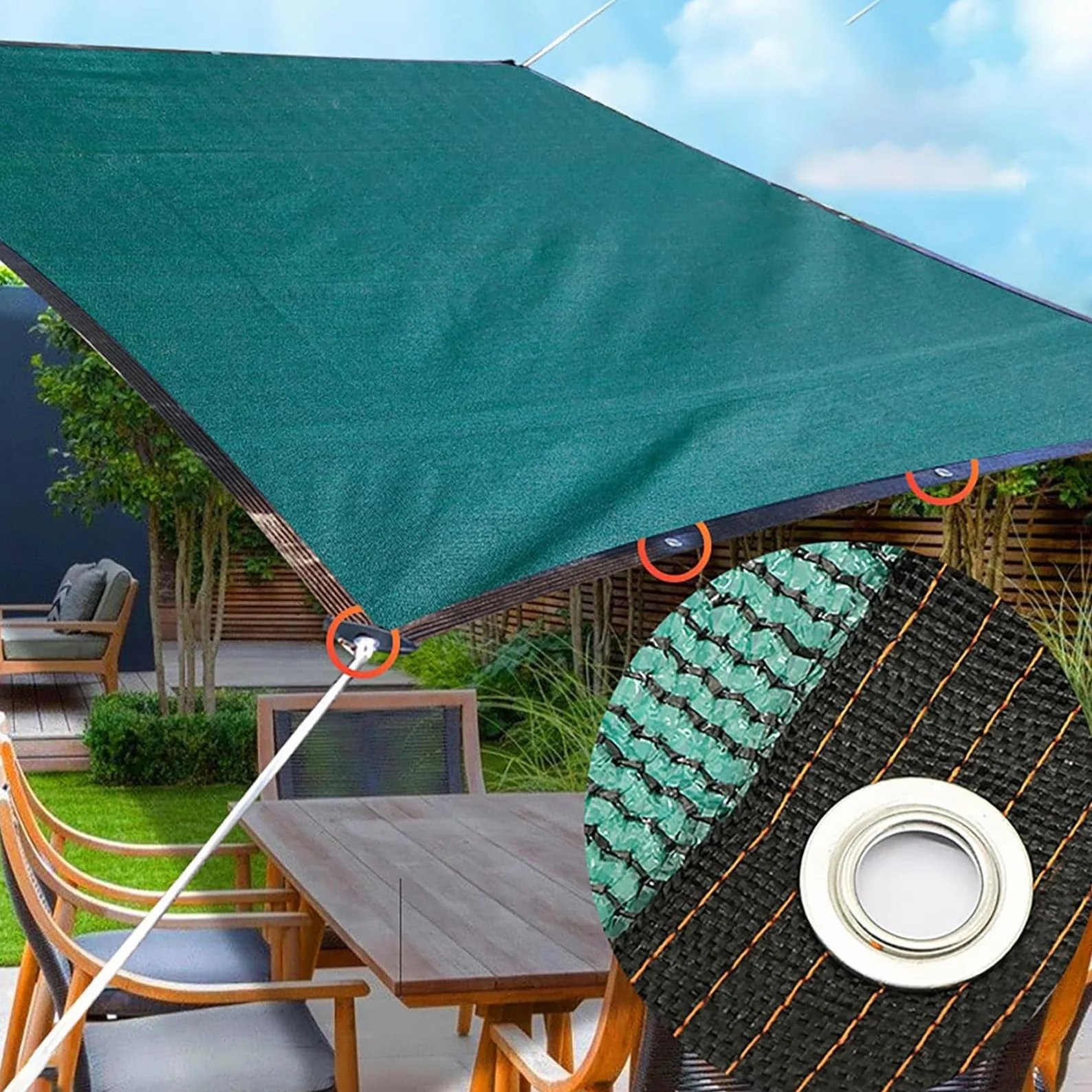 Telo Ombreggiante Resistente Ai Raggi UV 3x7m Teli Ombreggianti Verde | Rete da Giardino in HDPE Telo Protezione Solare Esterno - Vela Ombreggiante Per Piante Da Patio Serra Pollaio