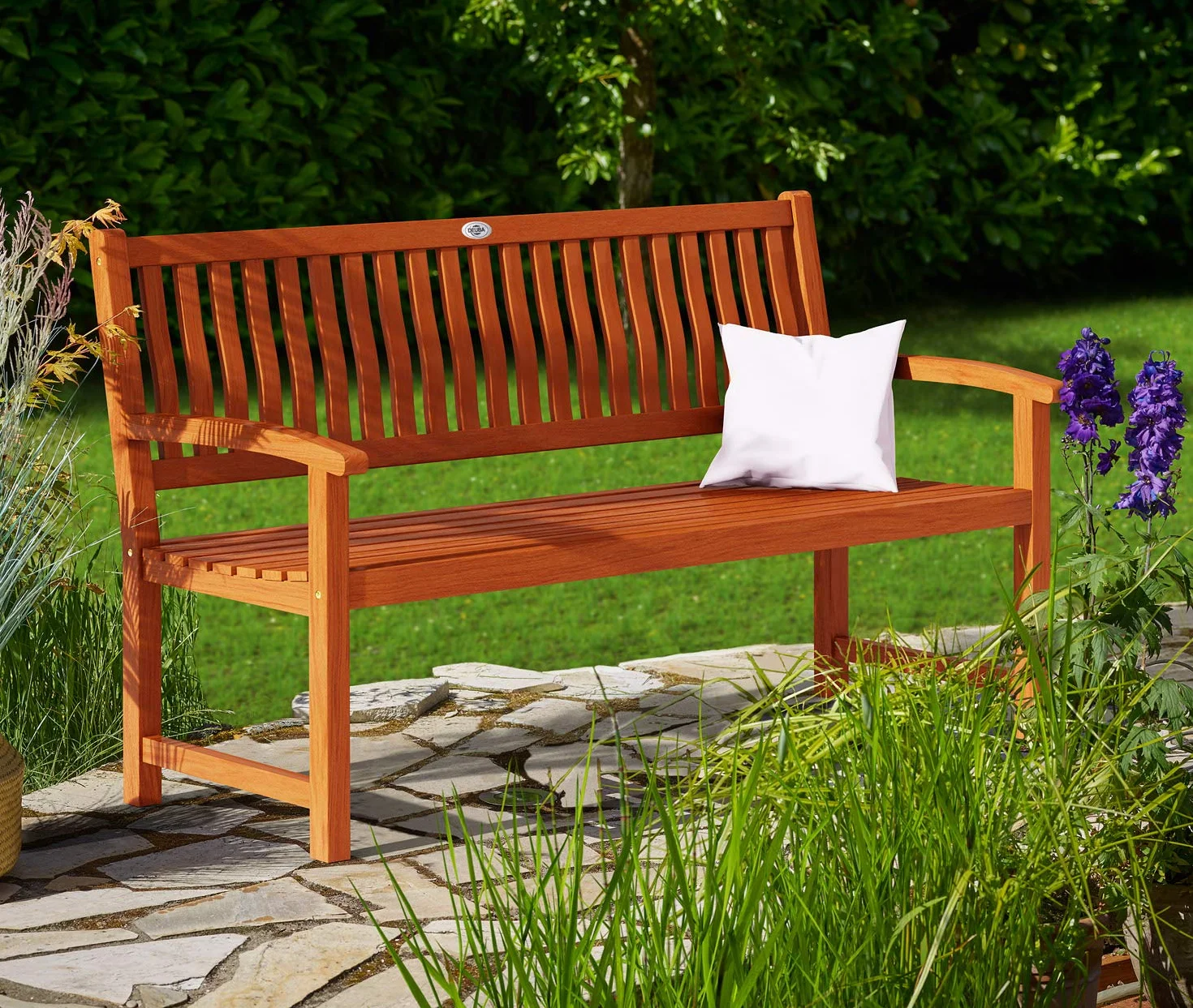 Deuba Panchina da Giardino 3 Posti Legno di Eucalipto Certificato FSC® Panca Interno Esterno