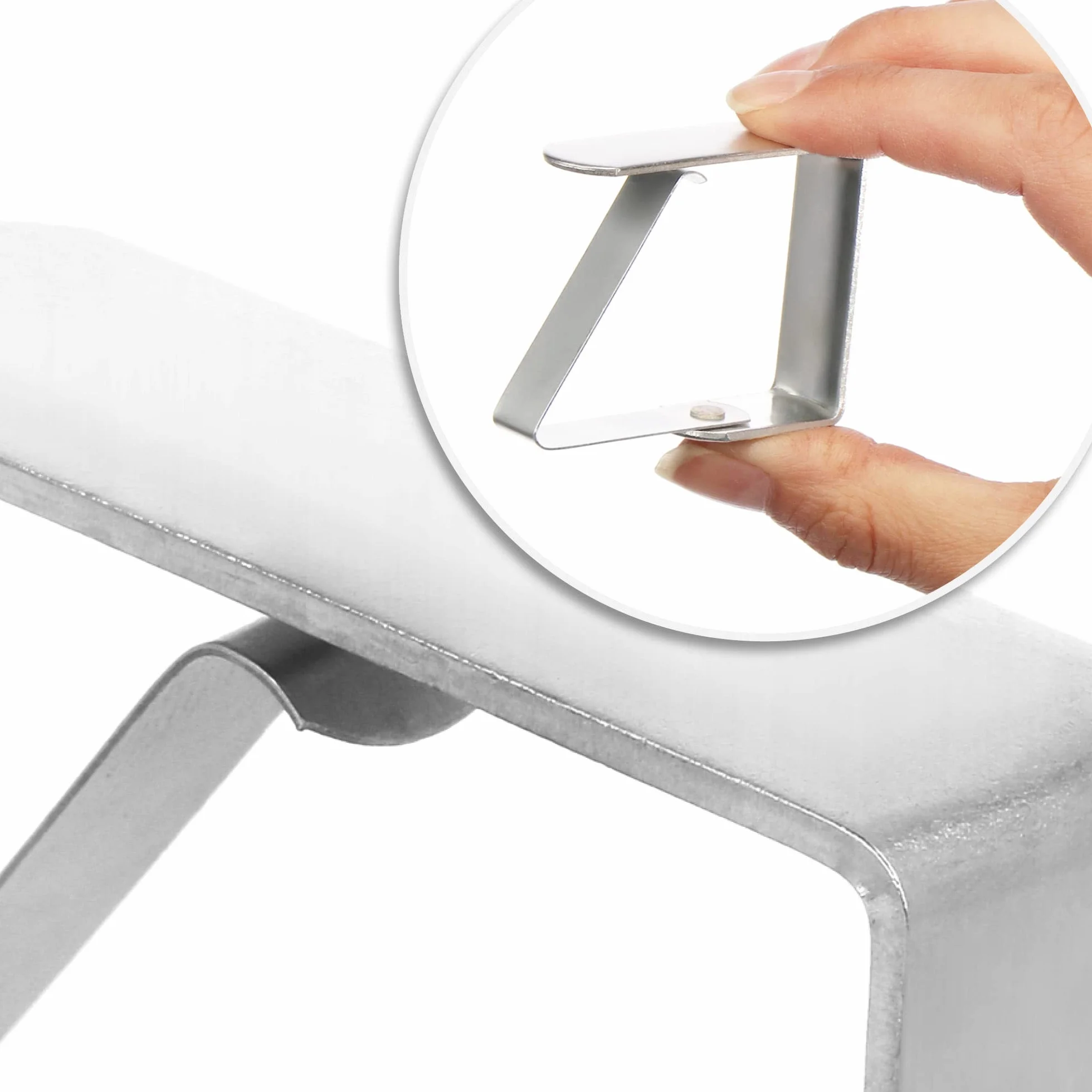 com-four® Morsetto per tovaglia Premium 16x - Morsetti per Tavolo in Acciaio Inossidabile - Morsetto per tovaglie antiruggine per Interno ed Esterno