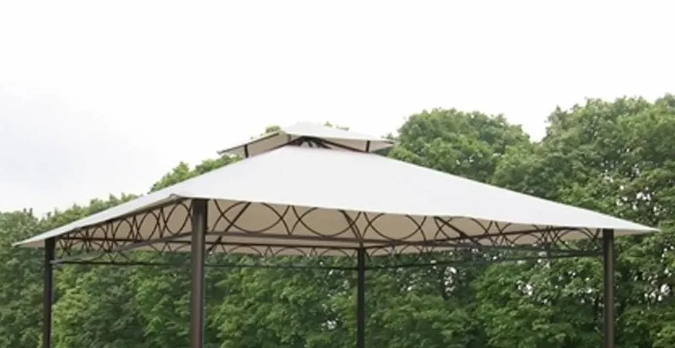 Bissolo Casa Telo di Ricambio per Gazebo da Giardino Mod. Lux 3x3 m Telo Antivento Antracite e Beige, Impermeabile, Elegante e Robusto Poliestere 220 g/m²