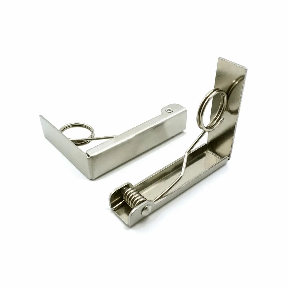 Mollette fermatovaglia a molla in acciaio inox, per picnic, feste, fino a 5,5 cm, confezione da 6