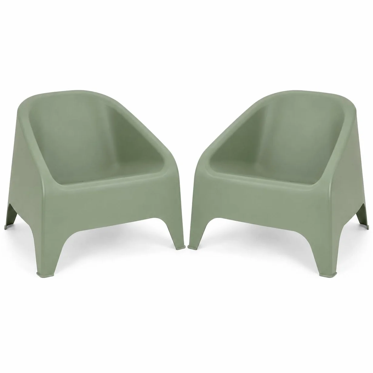 Toomax Kit 2 Poltrone Matera Verde Salvia 75,5x78,5x67 cm, set di 2 poltrone da giardino con design ergonomico e moderno, in plastica riciclata ideale per uso interno ed esterno