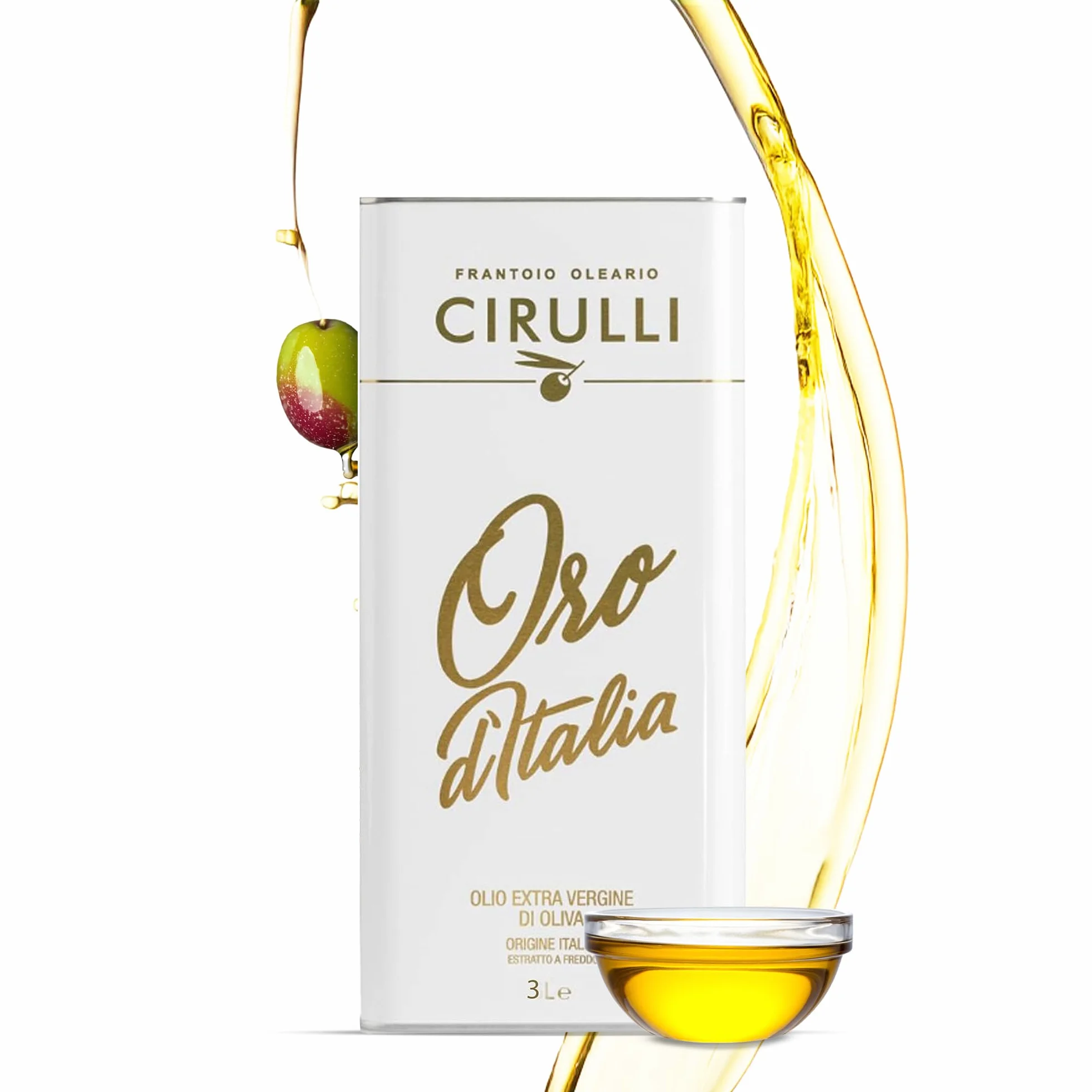 Cirulli Olio Extravergine di Oliva 100% Italiano - Lattina da 3L - Olio EVO Premium - Olio Extravergine dalle Radici Antiche - Raccolto Precoce - Raccolto a Mano - Ricco di Polifenoli - Aroma Fruttato